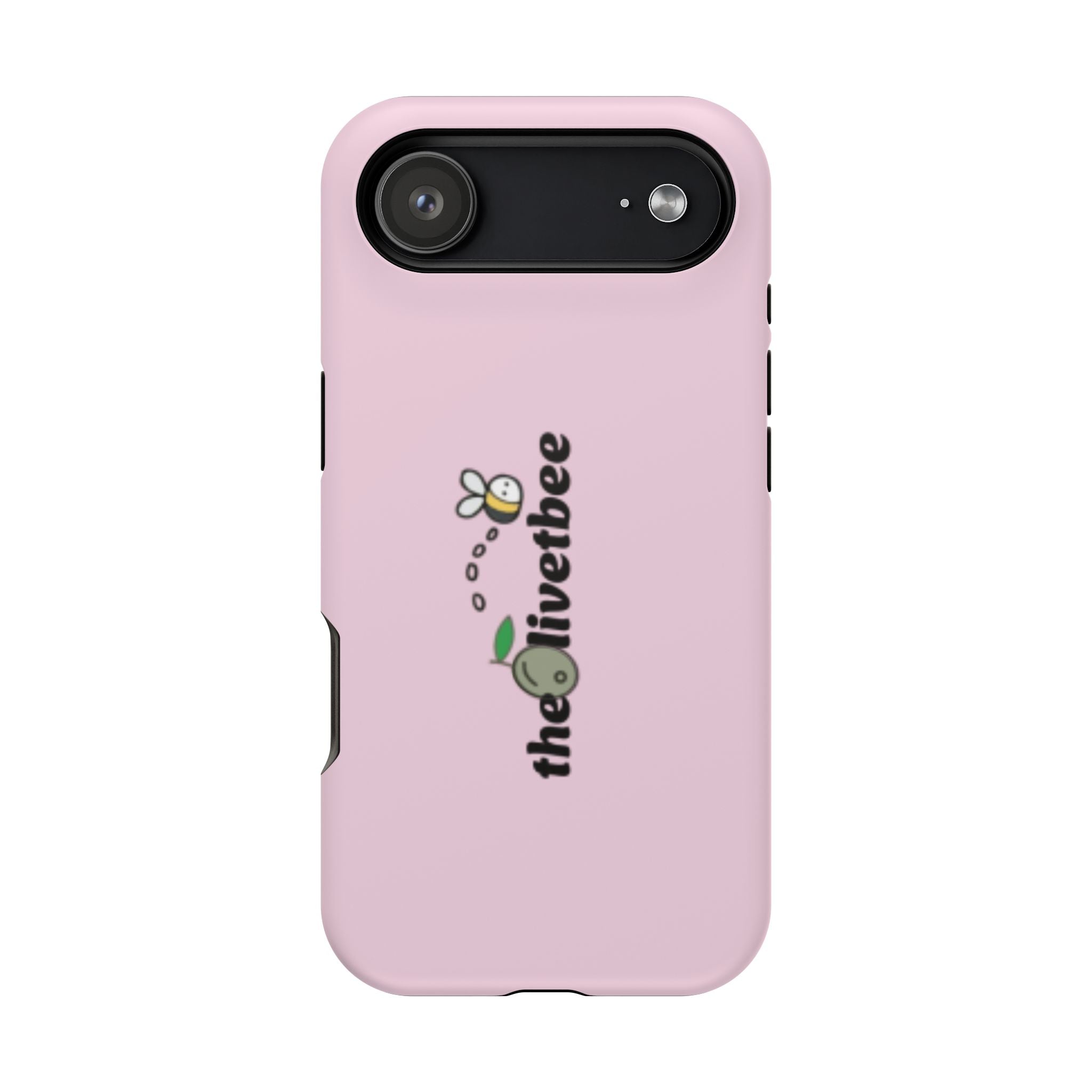 Pink Magnetic Impact-Resistant Phone Case — 'theolivetbee' , Shockproof MagSafe-Compatible Protection