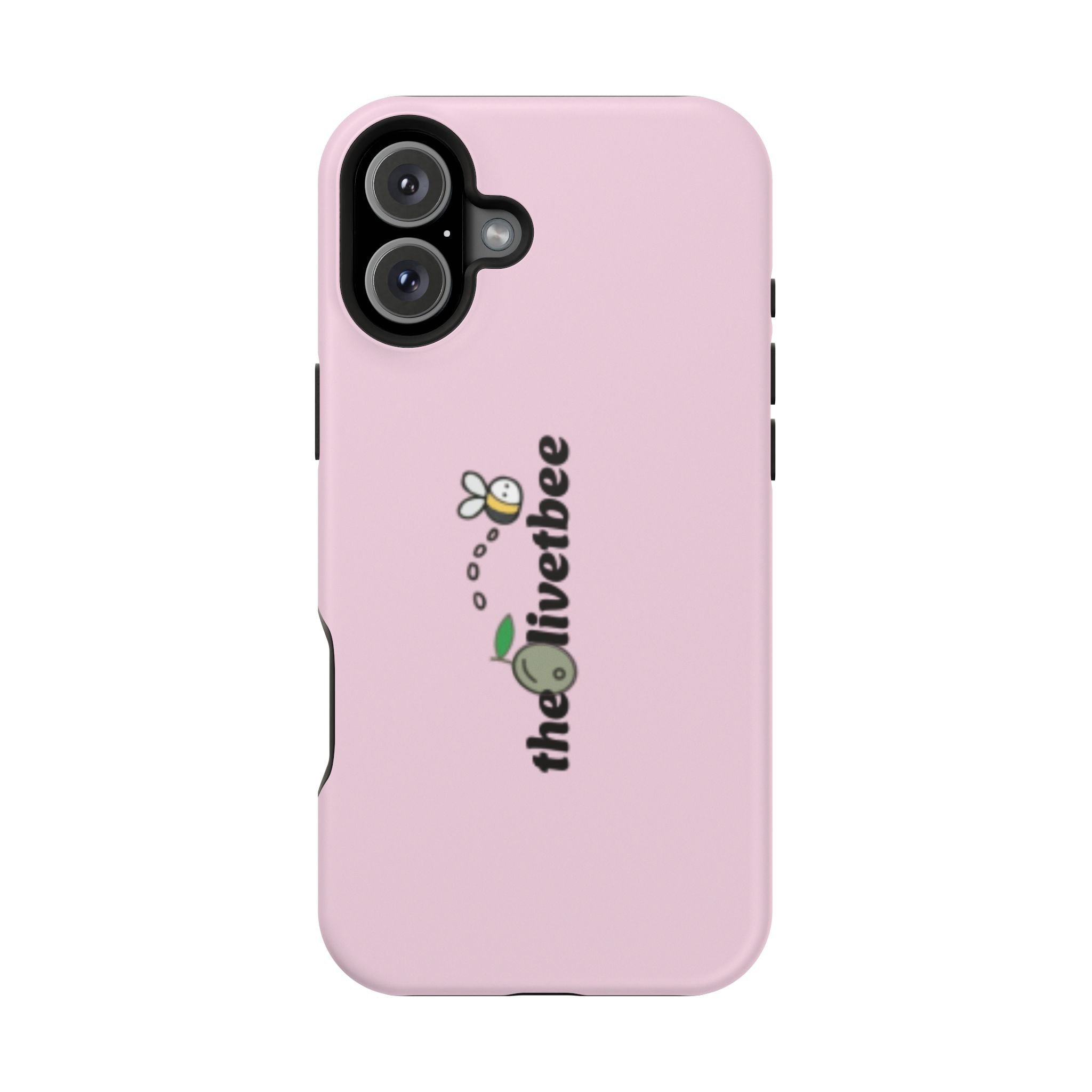 Pink Magnetic Impact-Resistant Phone Case — 'theolivetbee' , Shockproof MagSafe-Compatible Protection