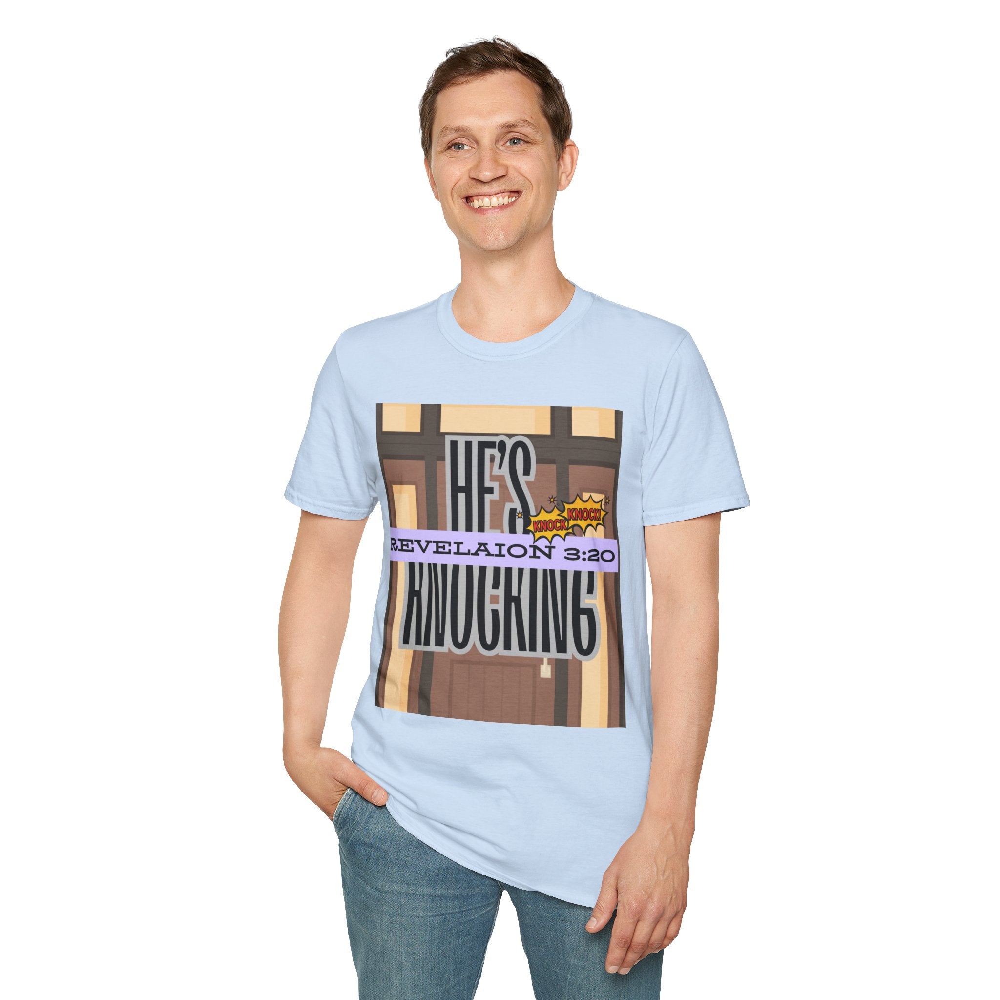 “He’s Knocking” Revelation 3:20 — Graphic T‑Shirt