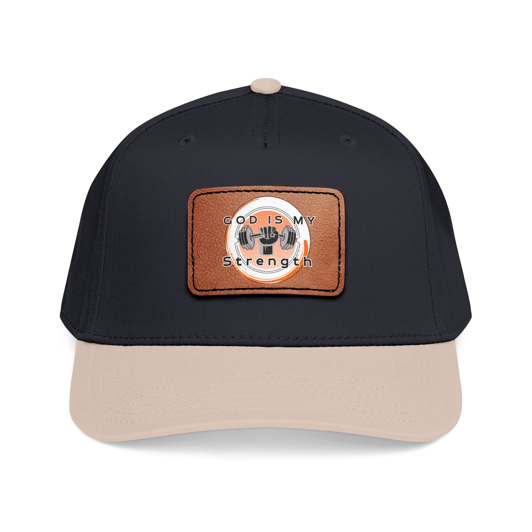 "God Is My Strength" Leather Patch Baseball Cap