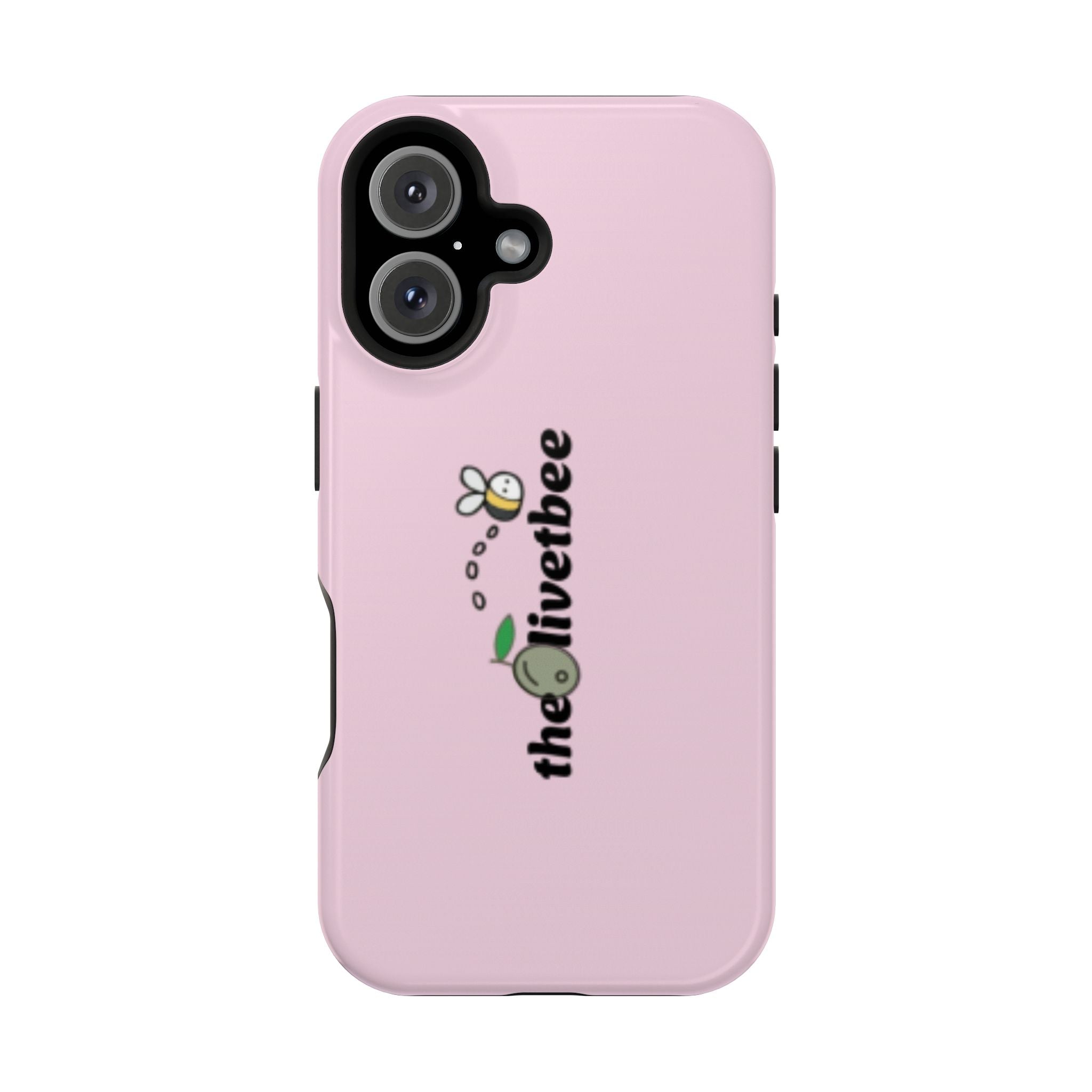 Pink Magnetic Impact-Resistant Phone Case — 'theolivetbee' , Shockproof MagSafe-Compatible Protection