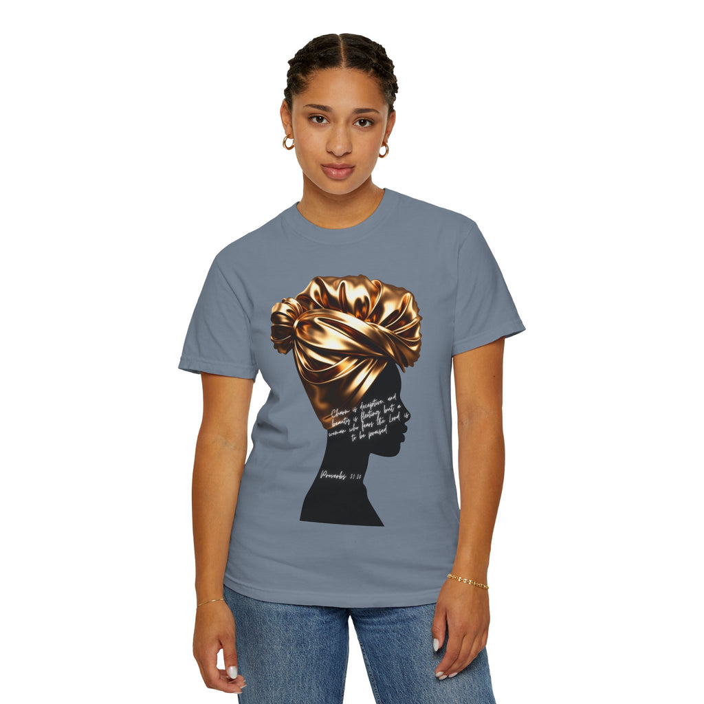 Proverbs 31:30 Gold Headwrap- T-Shirt