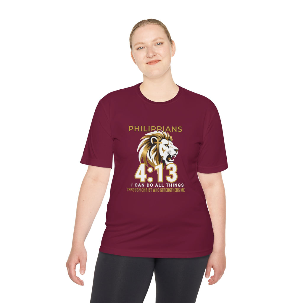 Philippians 4:13: "I Can Do All Things" — Moisture Wicking T-Shirt