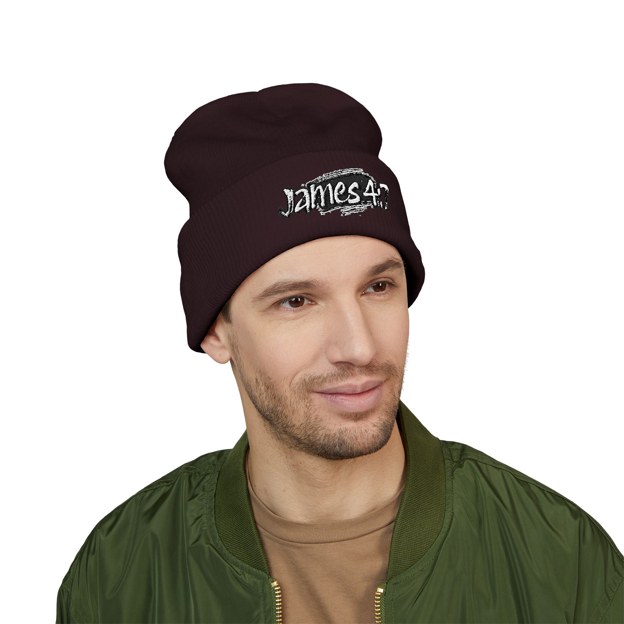 James 4:7 Embroidered Cuffed Beanie