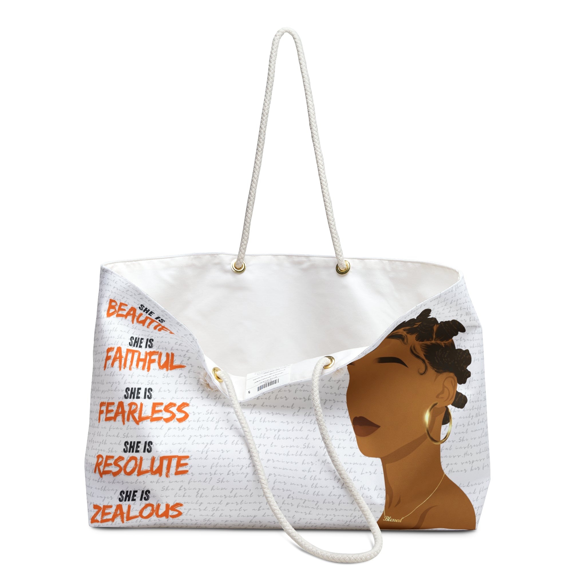 Proverbs 31:31 Woman — Blessed Necklace Weekender Bag