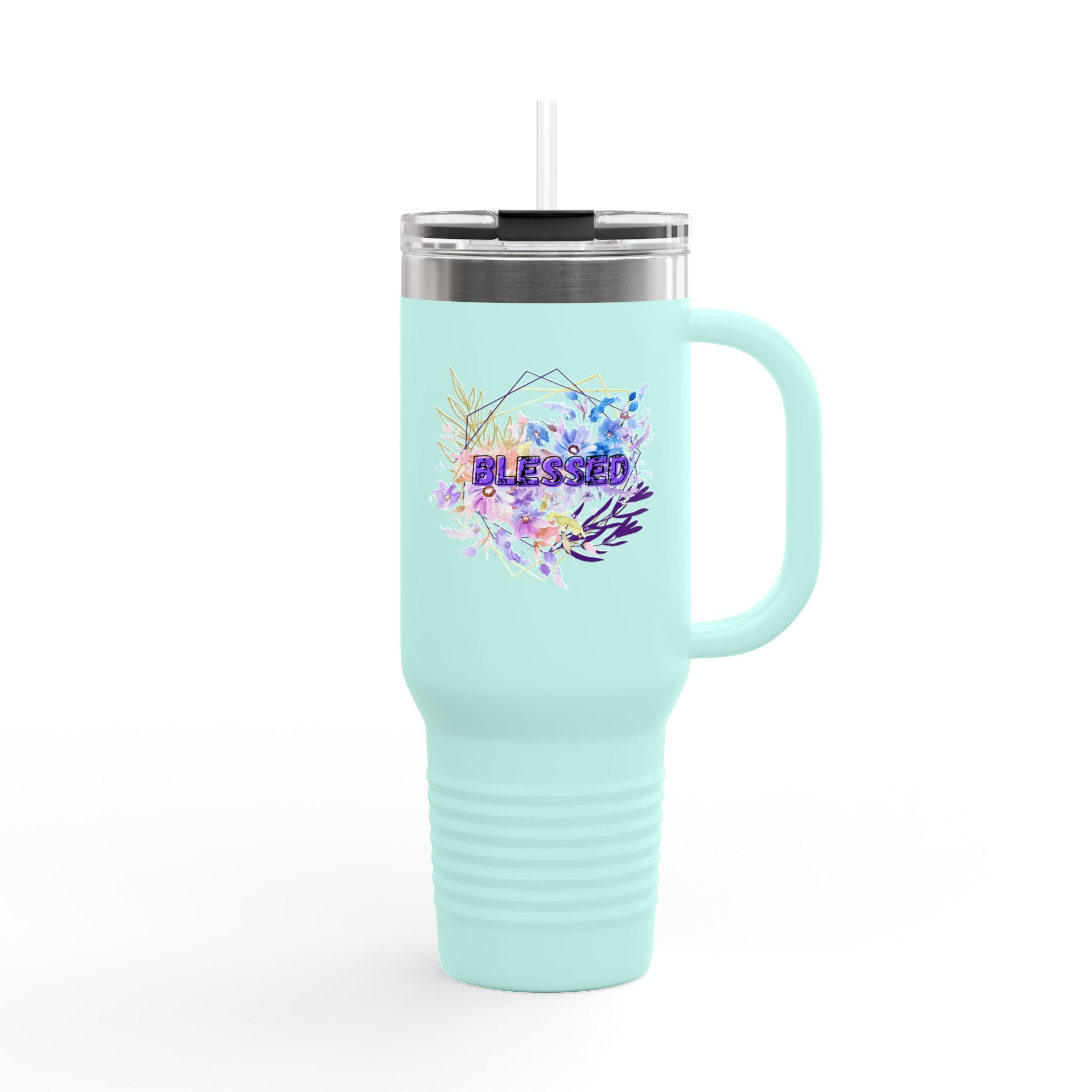 'Blessed' Floral Insulated Travel Mug  40oz