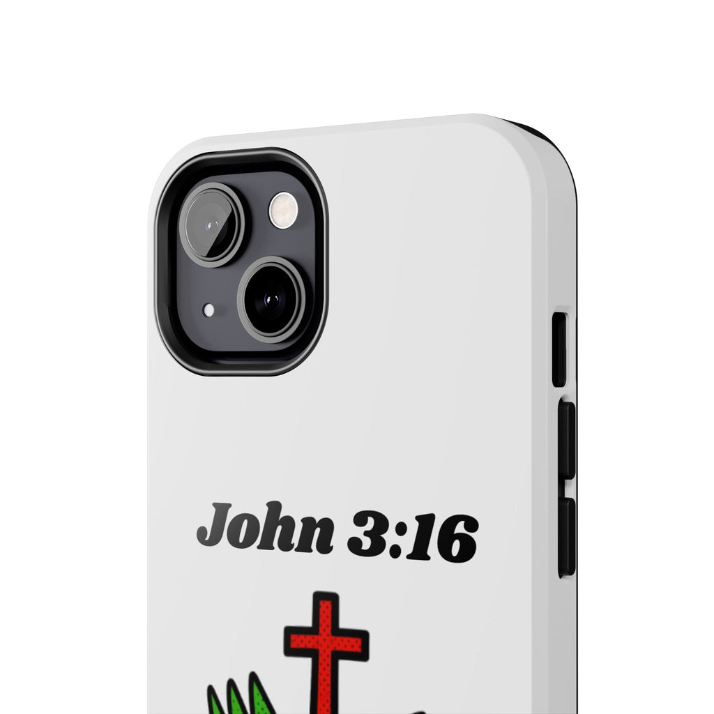 John 3:16 Christian Phone Case — Tough Religious Bible Verse Design
