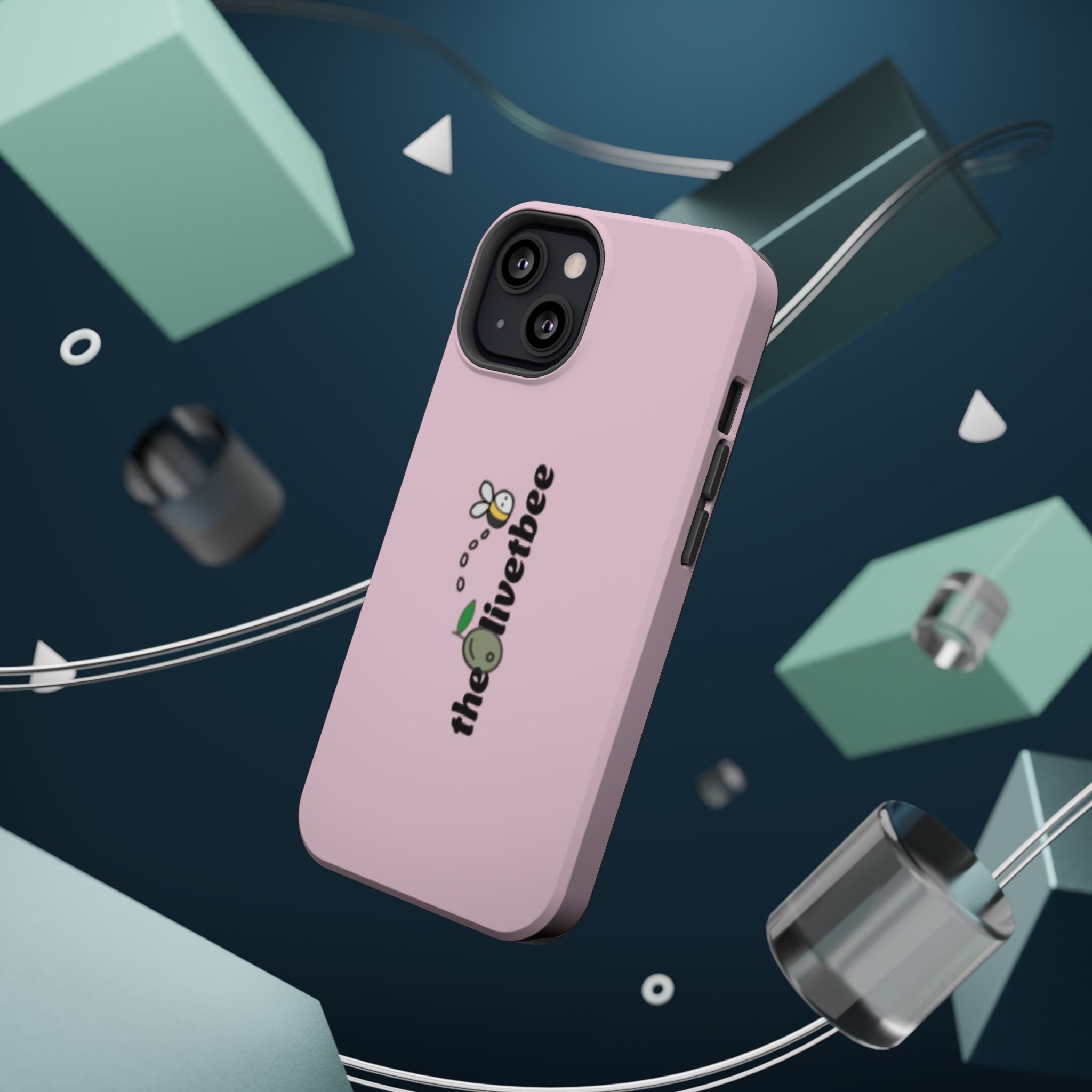 Pink Magnetic Impact-Resistant Phone Case — 'theolivetbee' , Shockproof MagSafe-Compatible Protection