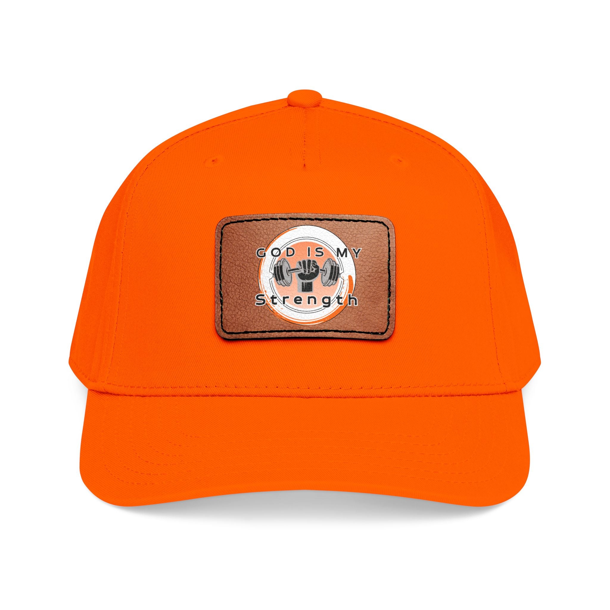 "God Is My Strength" Leather Patch Baseball Cap