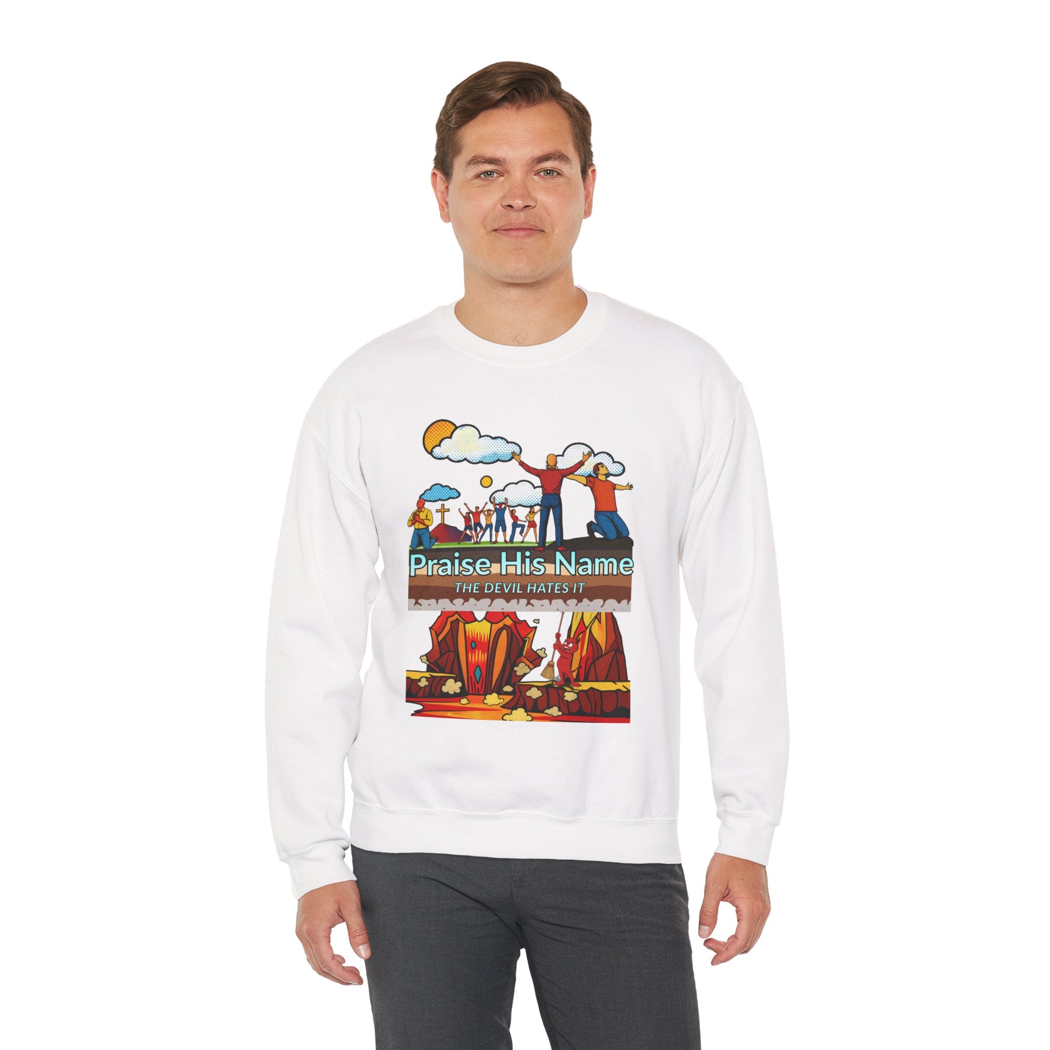 'Praise His Name' — Crewneck Sweatshirt