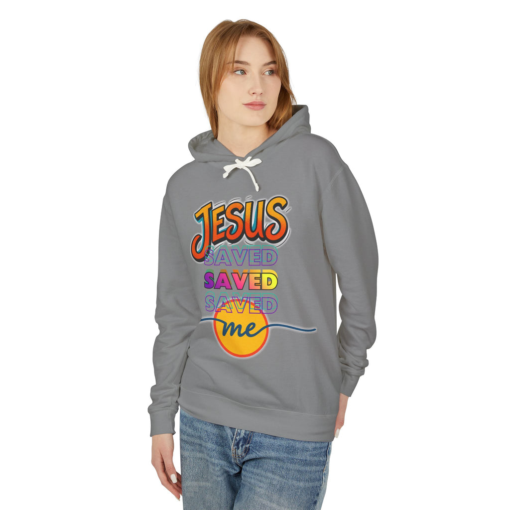 "Jesus Saved Me" Lightweight Hooded Sweatshirt