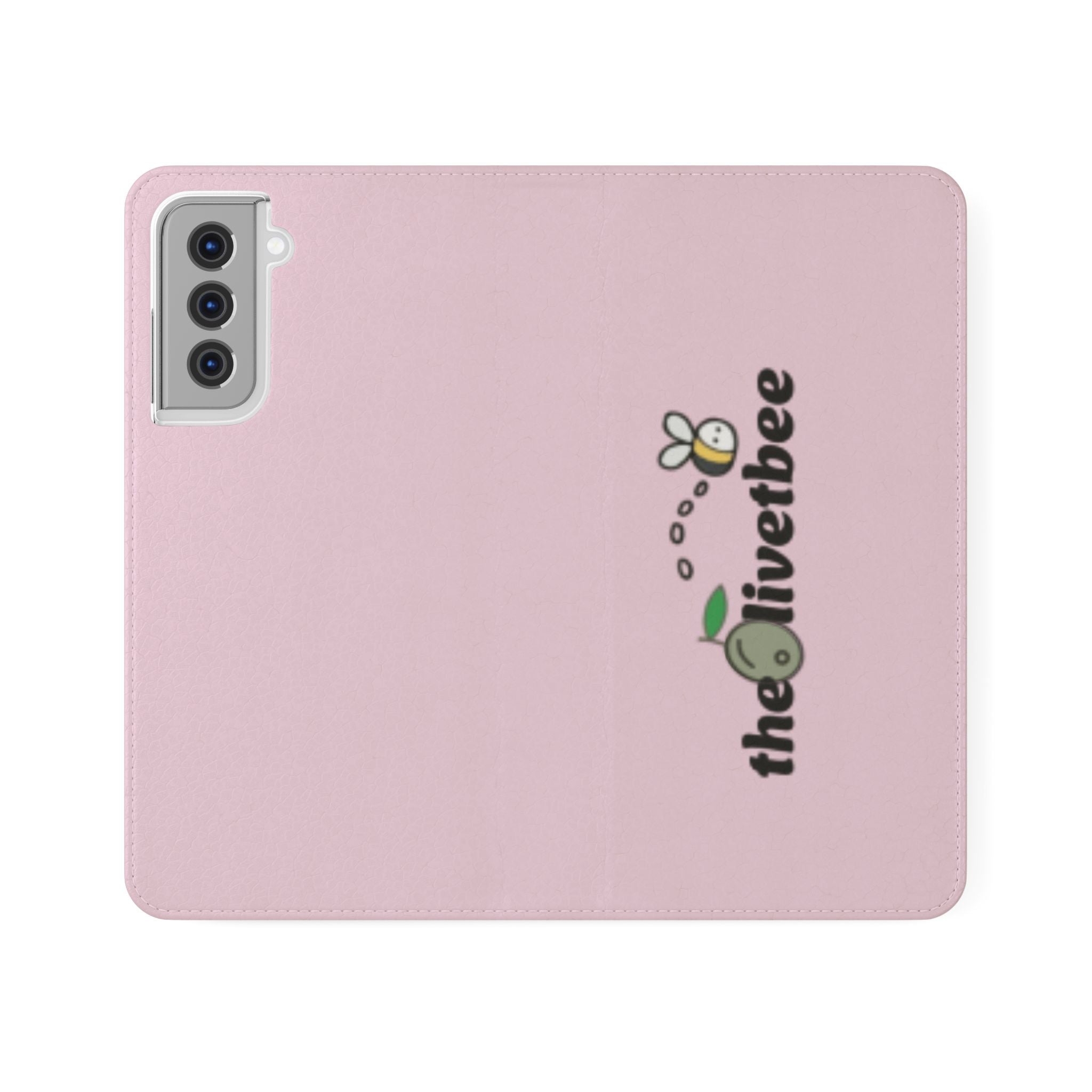 Pink Bee Logo Flip Phone Case — theOlivetbee Wallet Cover