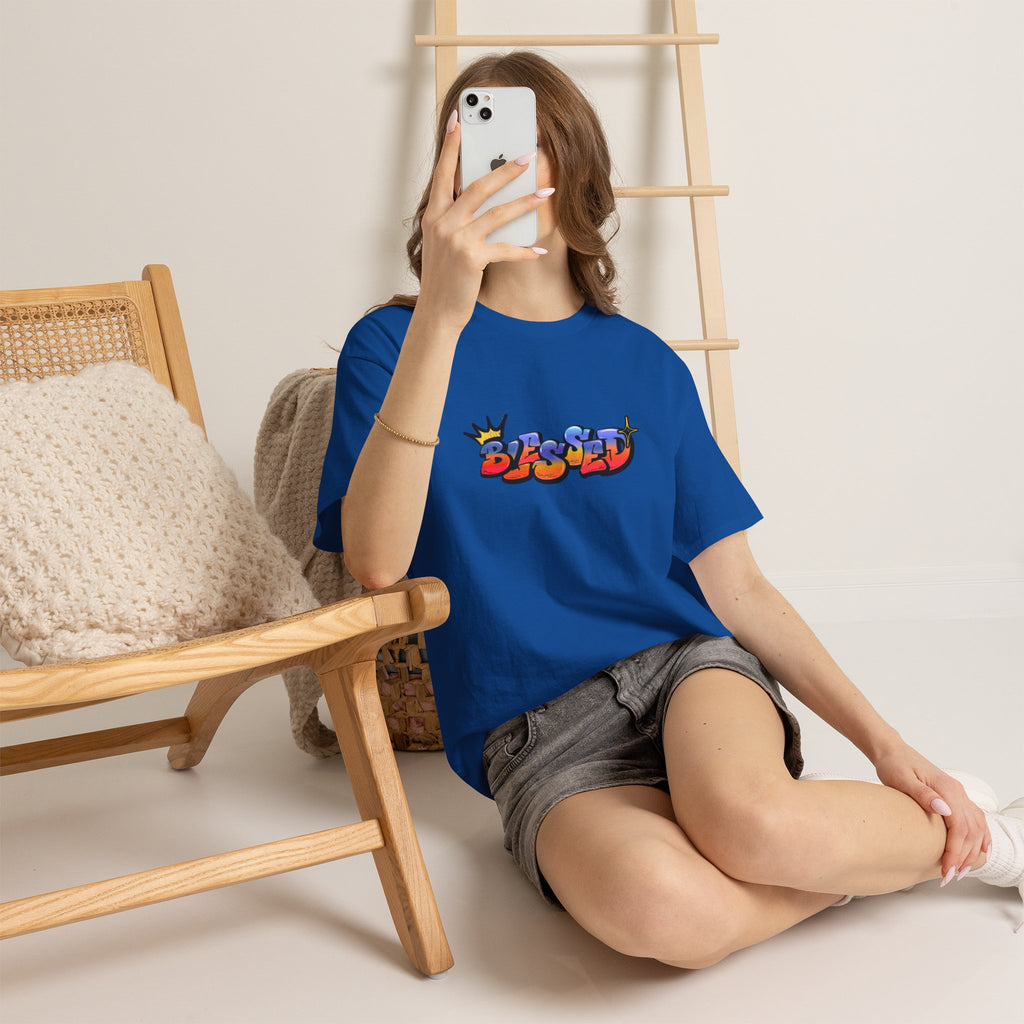 'Blessed' Crown Graffiti Tee