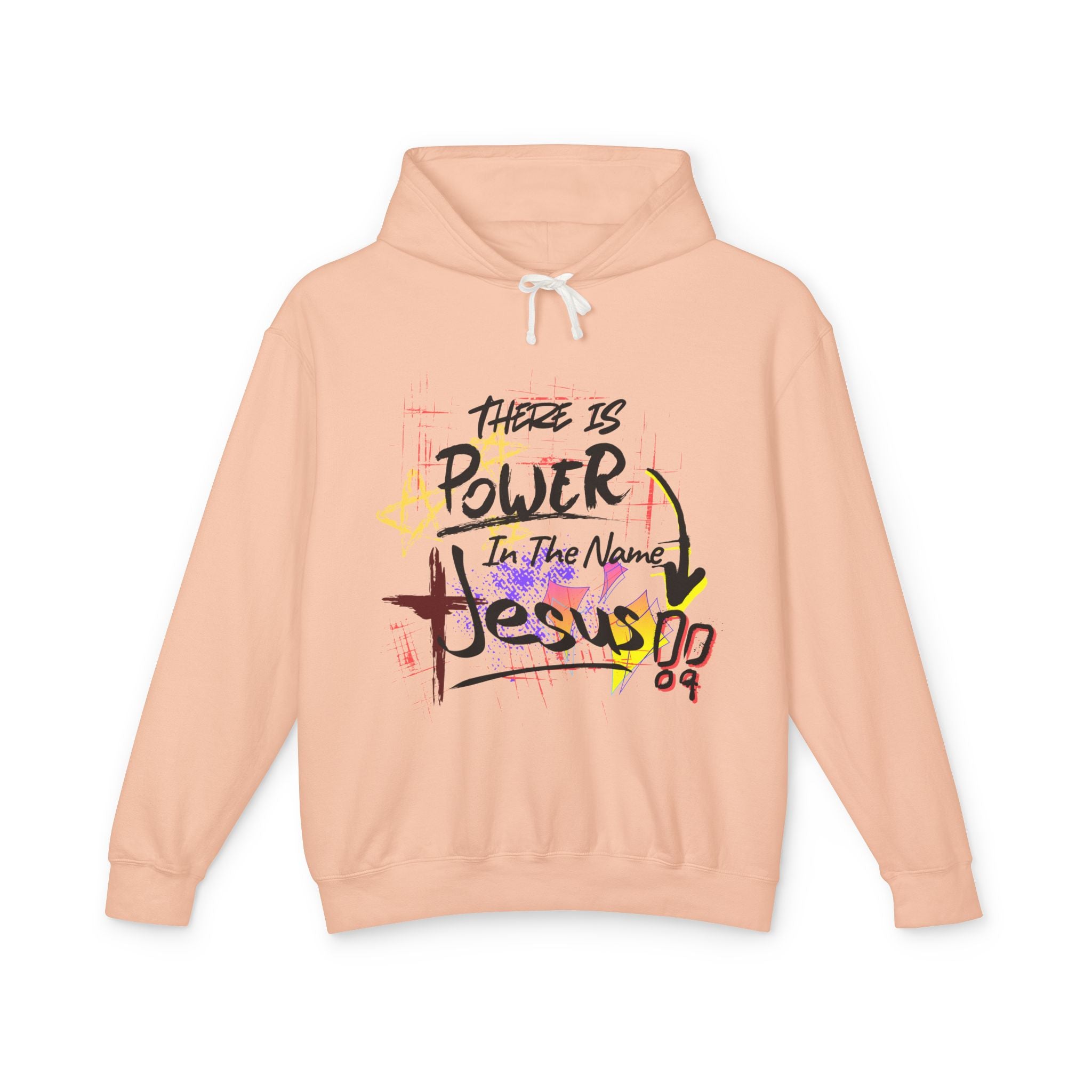 "There Is Power In The Name of Jesus" Lightweight Hooded Sweatshirt