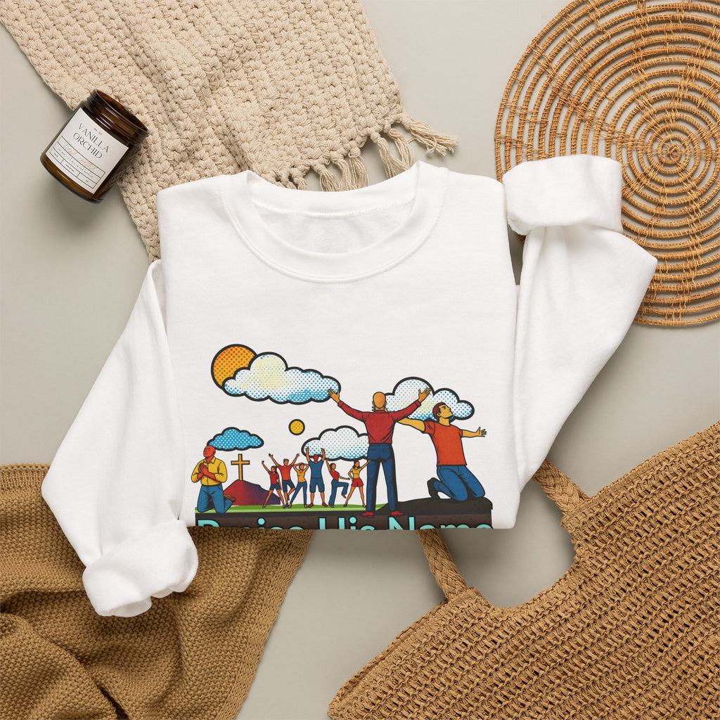 'Praise His Name' — Crewneck Sweatshirt