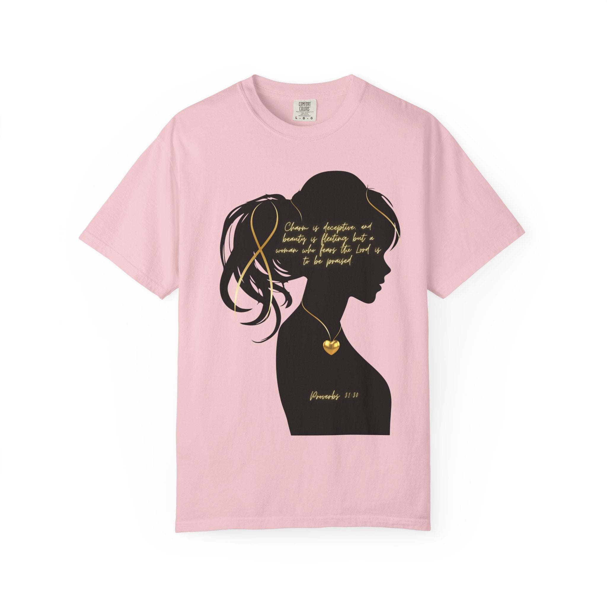 Proverbs 31:30 Gold Heart- T-Shirt