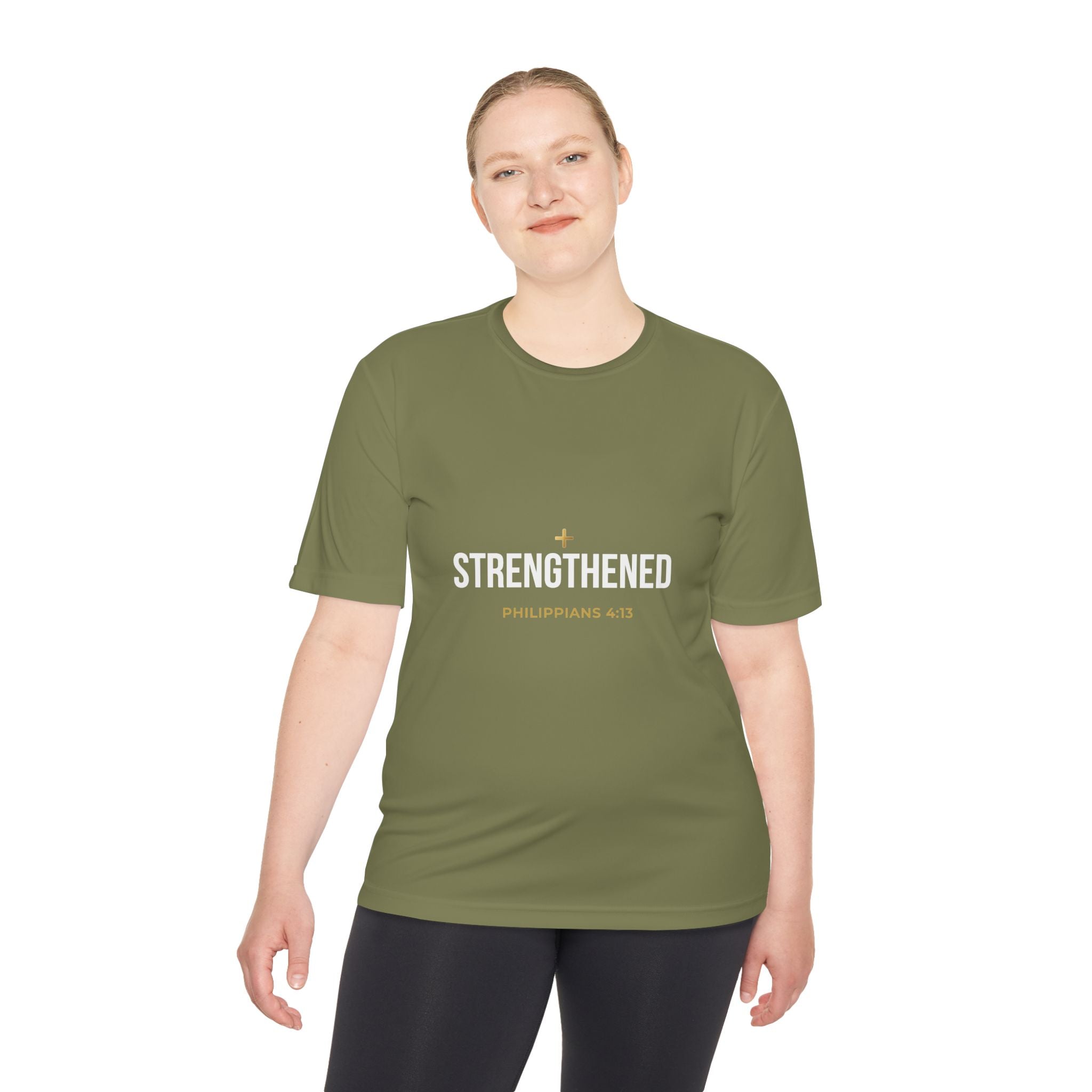 Philippians 4:13: 'Strengthen' Moisture-Wicking Tee
