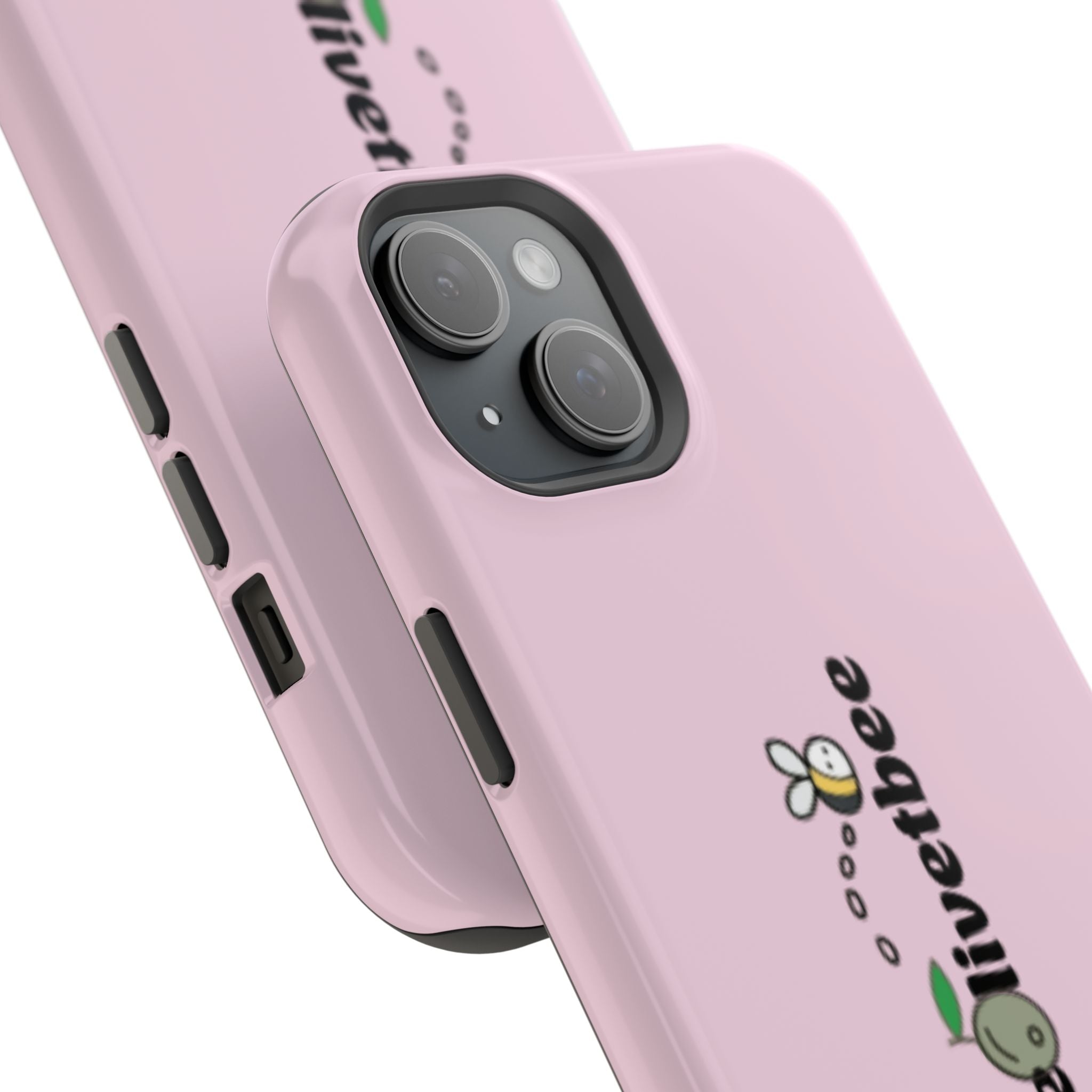 Pink Magnetic Impact-Resistant Phone Case — 'theolivetbee' , Shockproof MagSafe-Compatible Protection
