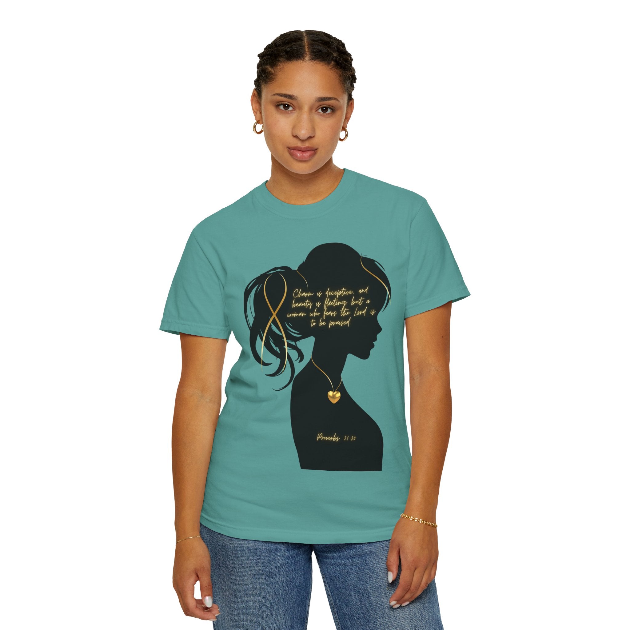 Proverbs 31:30 Gold Heart- T-Shirt