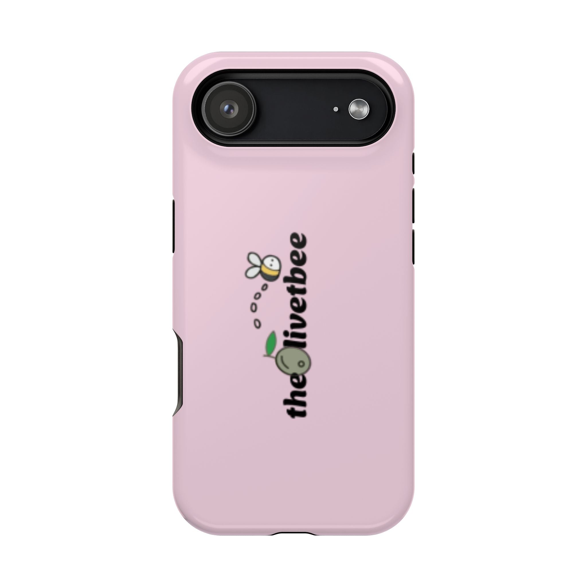 Pink Magnetic Impact-Resistant Phone Case — 'theolivetbee' , Shockproof MagSafe-Compatible Protection