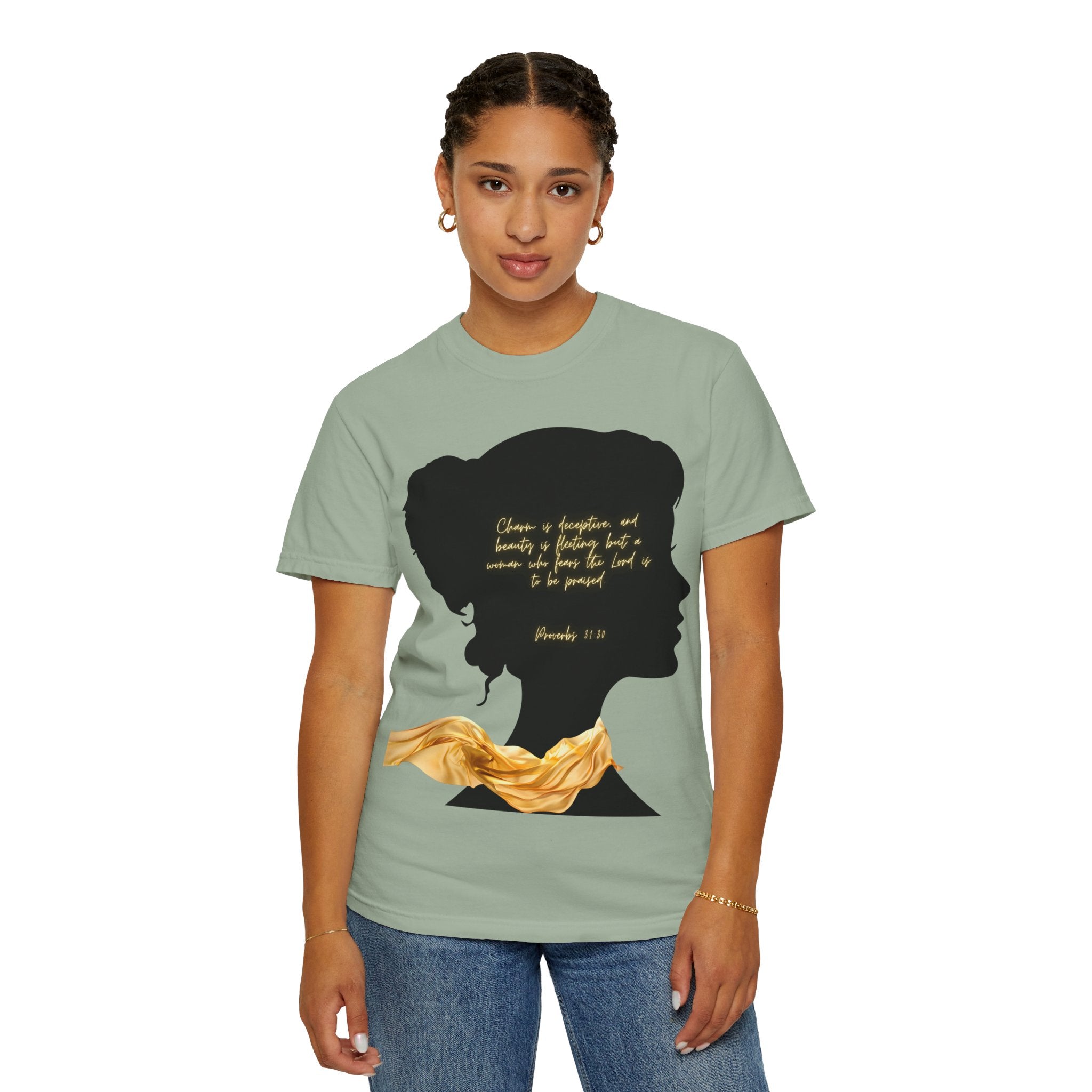 Proverbs 31:30 Gold Scarf - T-Shirt