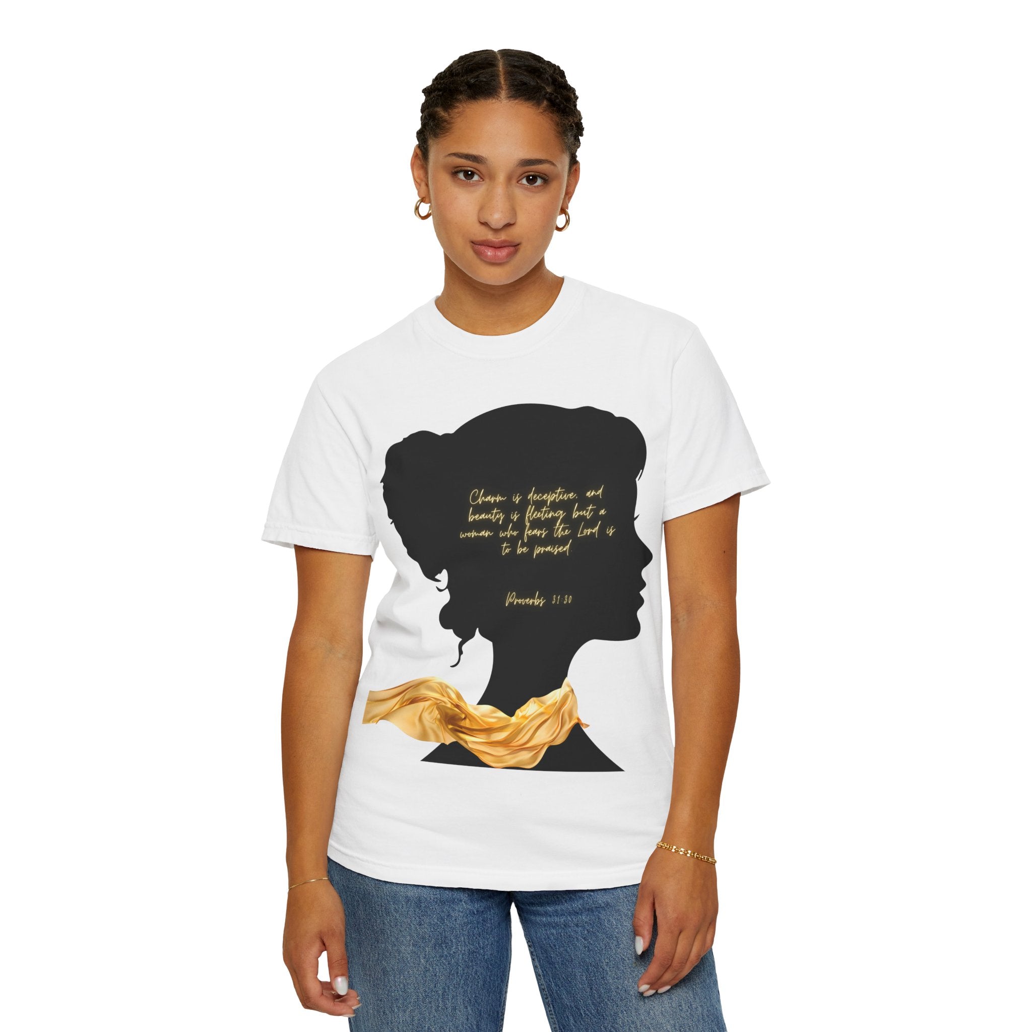 Proverbs 31:30 Gold Scarf - T-Shirt