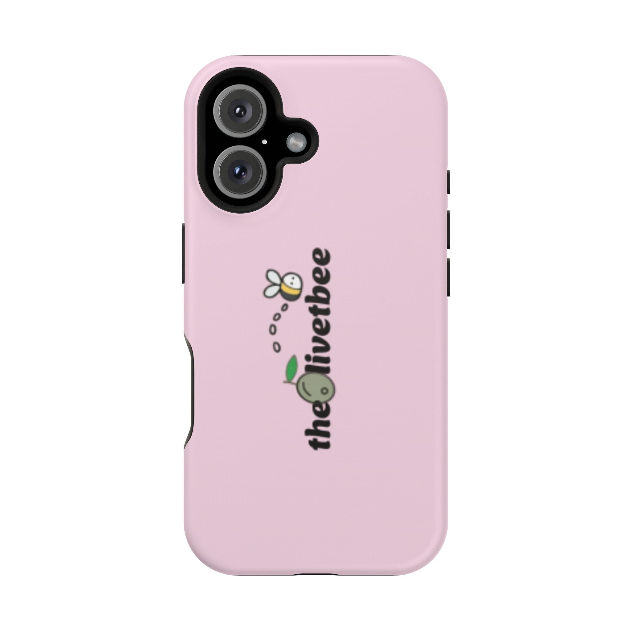 Pink Magnetic Impact-Resistant Phone Case — 'theolivetbee' , Shockproof MagSafe-Compatible Protection