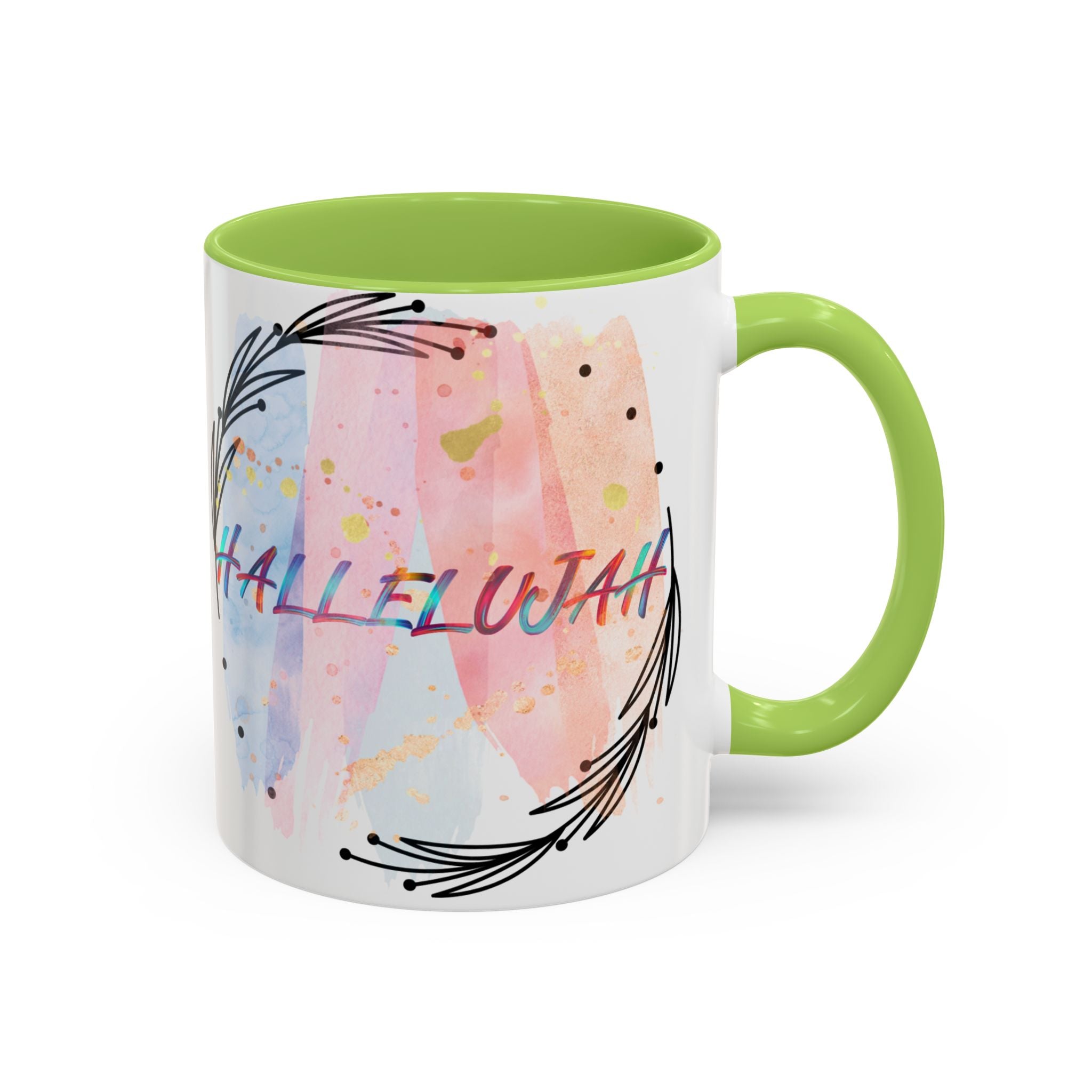 'Hallelujah'  —  Watercolor Accent Coffee Mug (11/15oz)