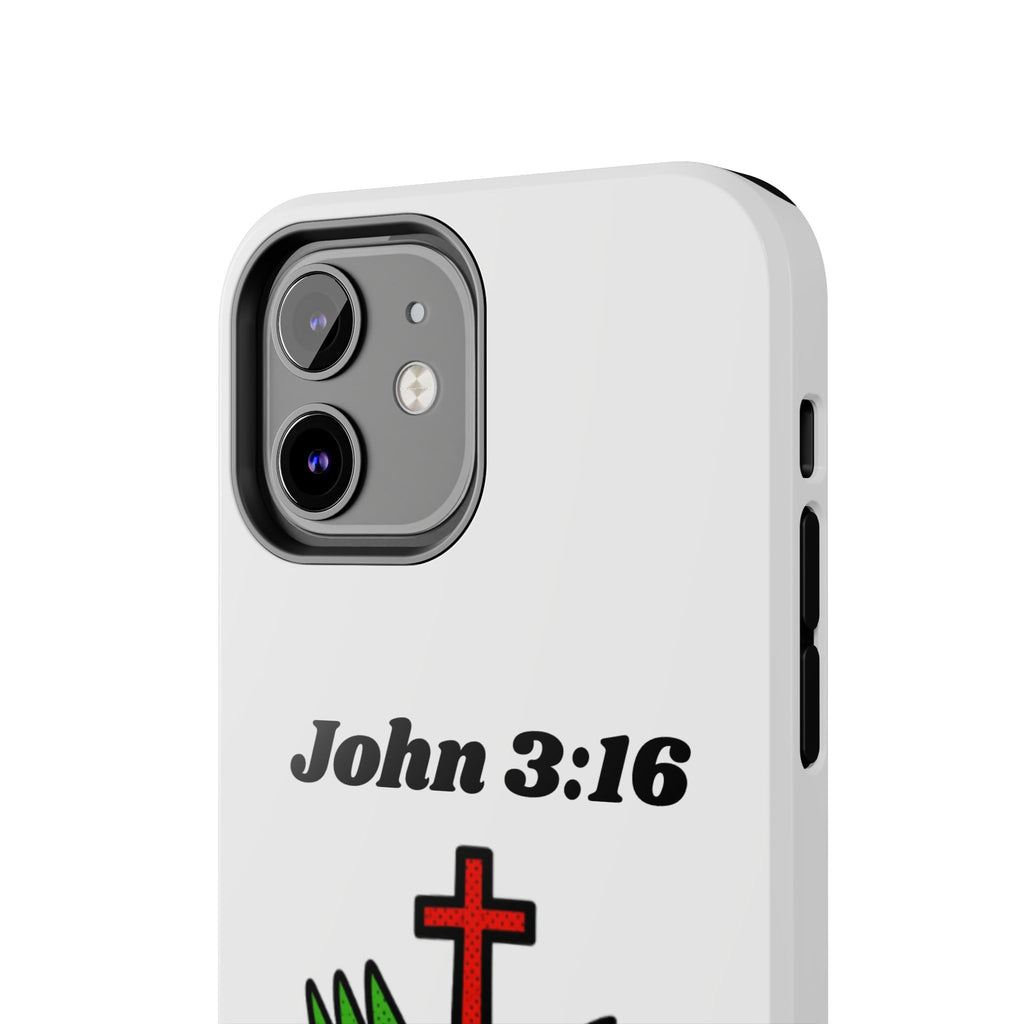 John 3:16 Christian Phone Case — Tough Religious Bible Verse Design