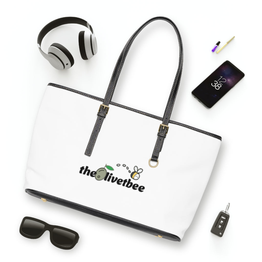Hebrews 11:1 PU Leather Shoulder Bag — Christian Tote with "theOlivetbee" Logo