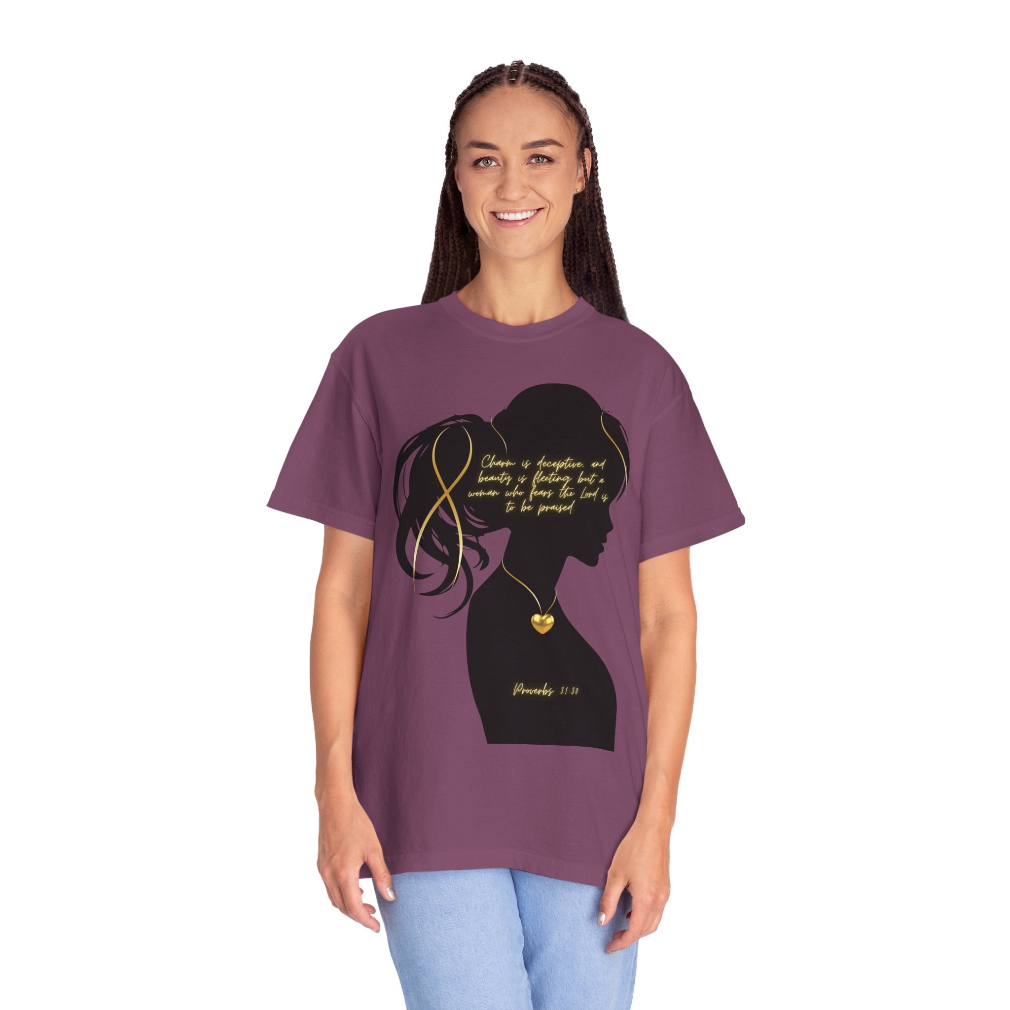 Proverbs 31:30 Gold Heart- T-Shirt