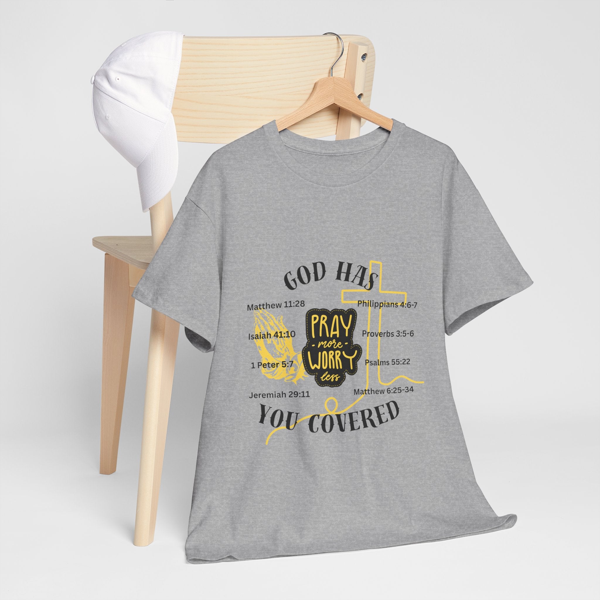 “Pray More, Worry Less” — T-Shirt