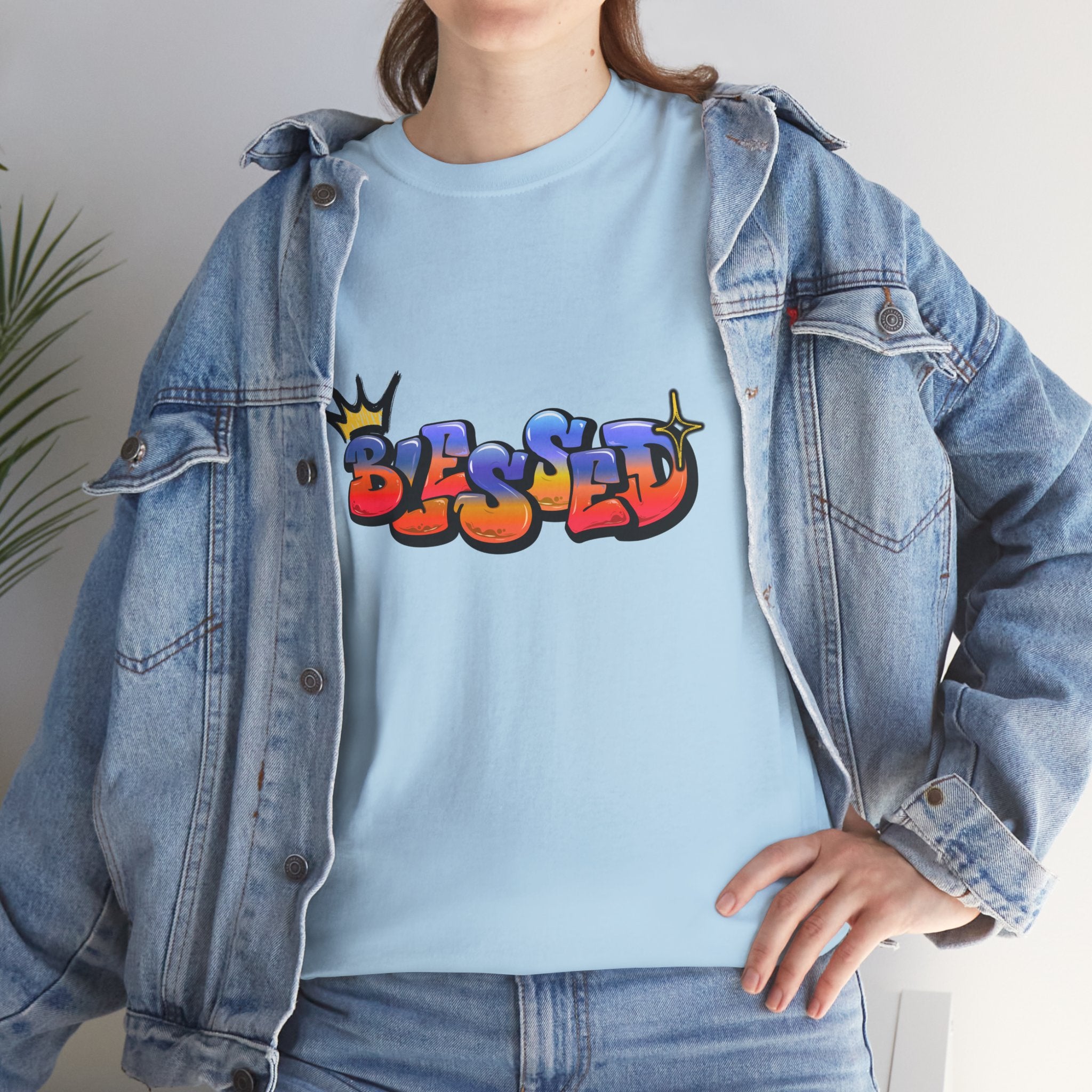 'Blessed' Crown Graffiti Tee