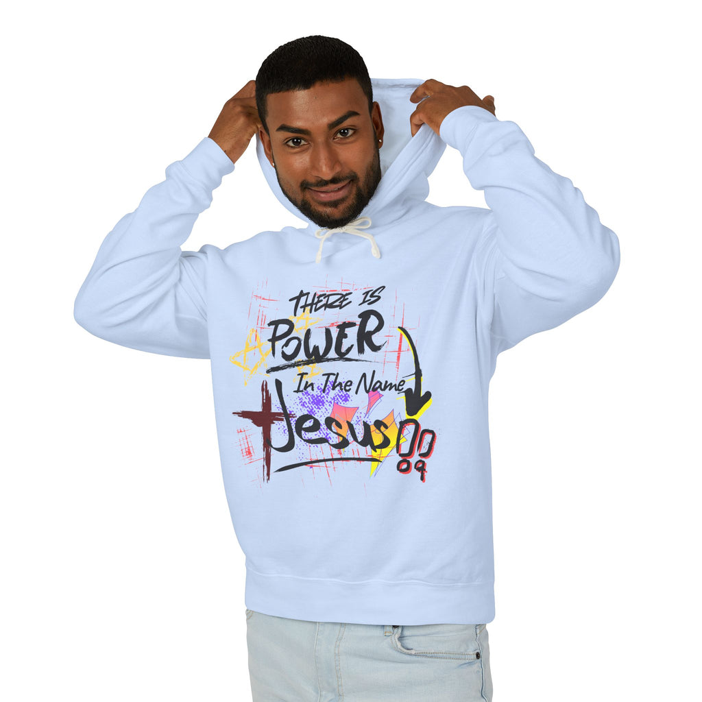 "There Is Power In The Name of Jesus" Lightweight Hooded Sweatshirt