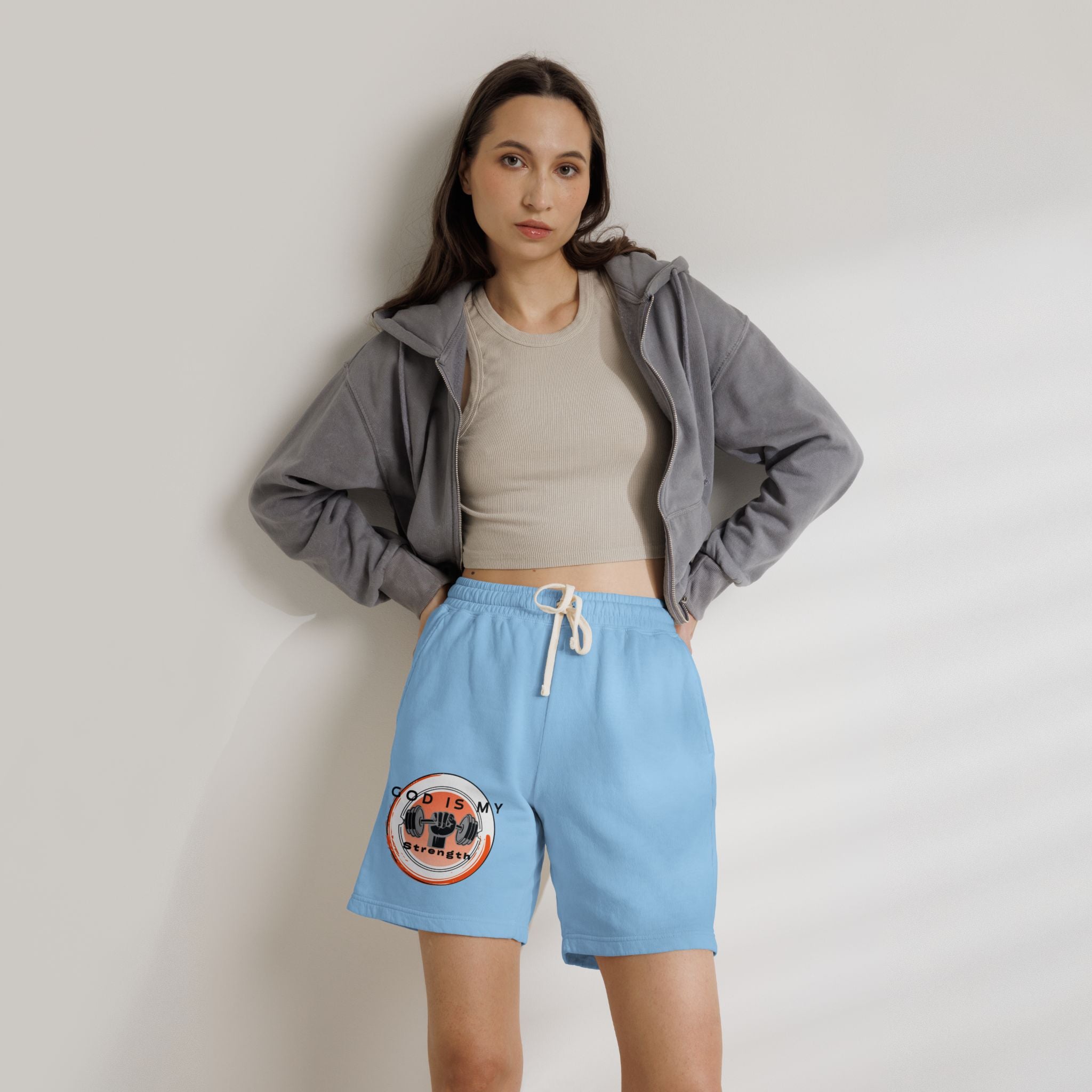 "God Is My Strength" — Fleece Sweat Shorts