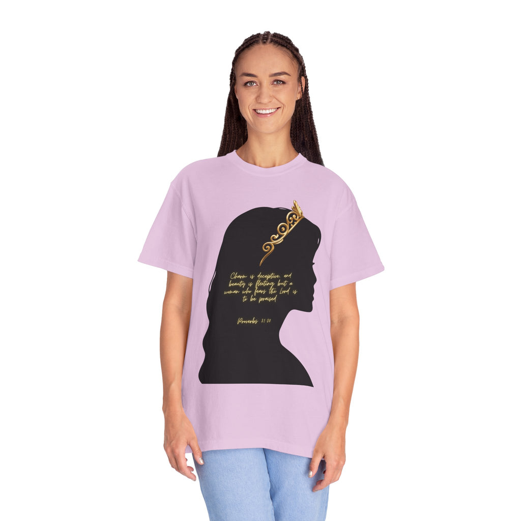 Proverbs 31:30 Gold Crown - T-Shirt
