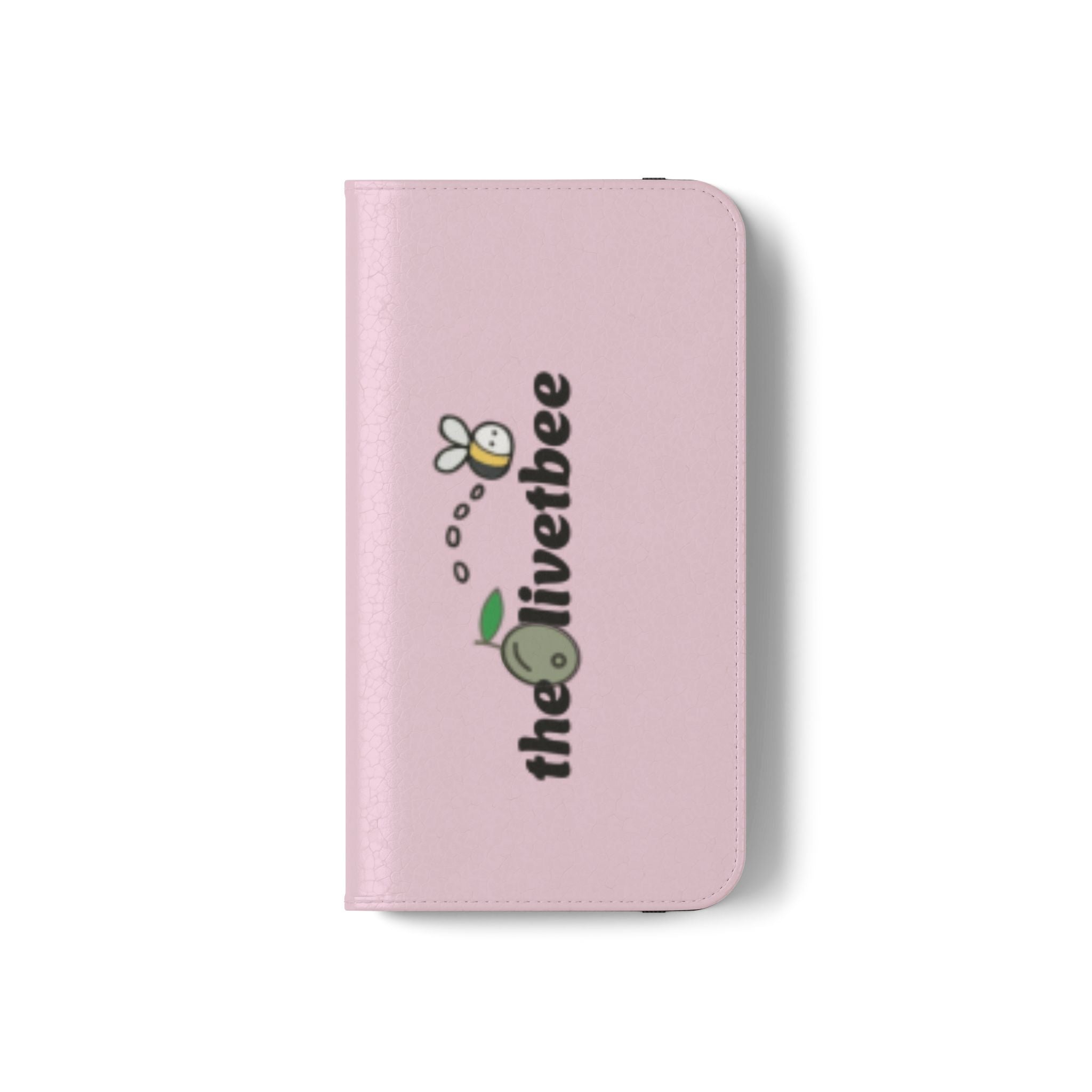Pink Bee Logo Flip Phone Case — theOlivetbee Wallet Cover