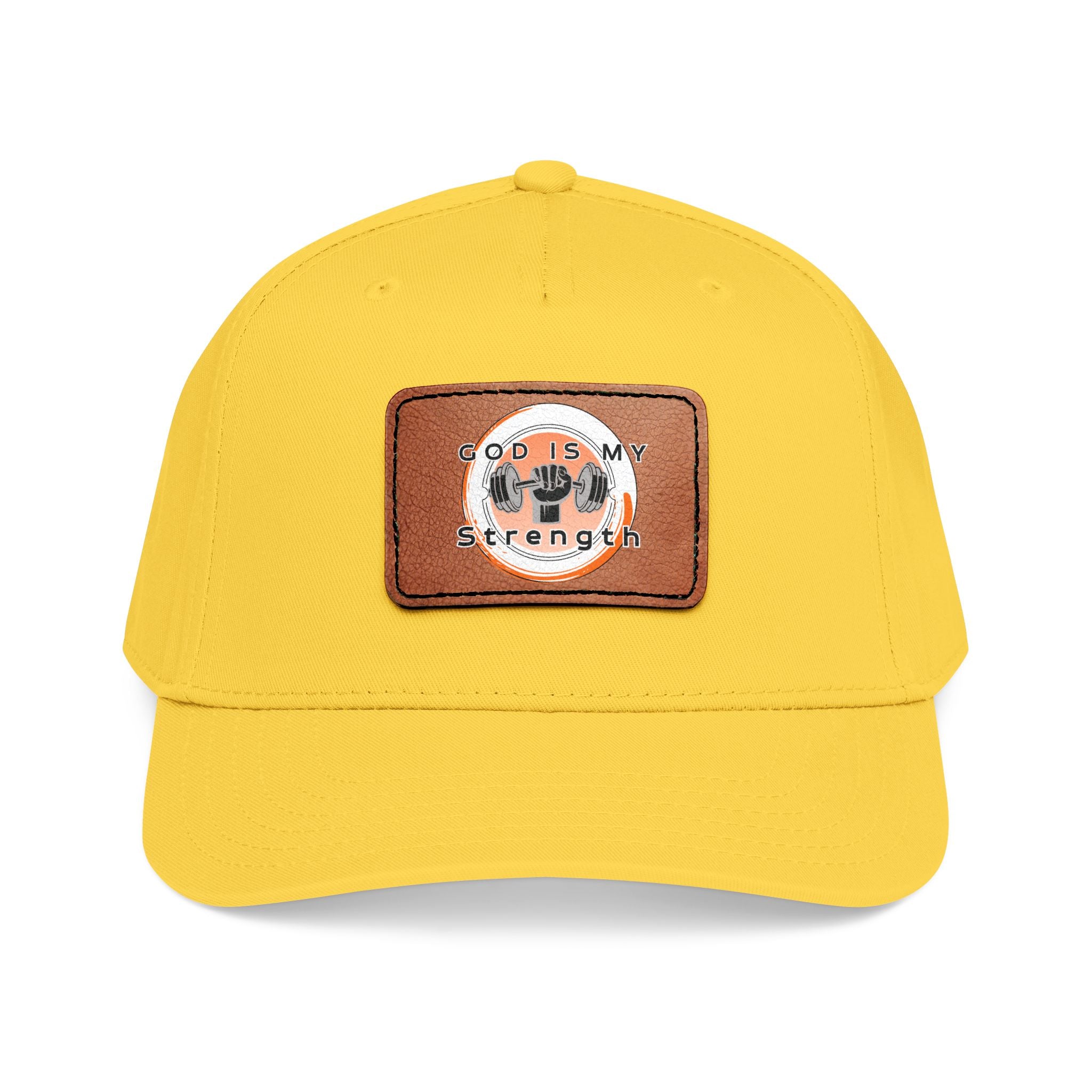 "God Is My Strength" Leather Patch Baseball Cap