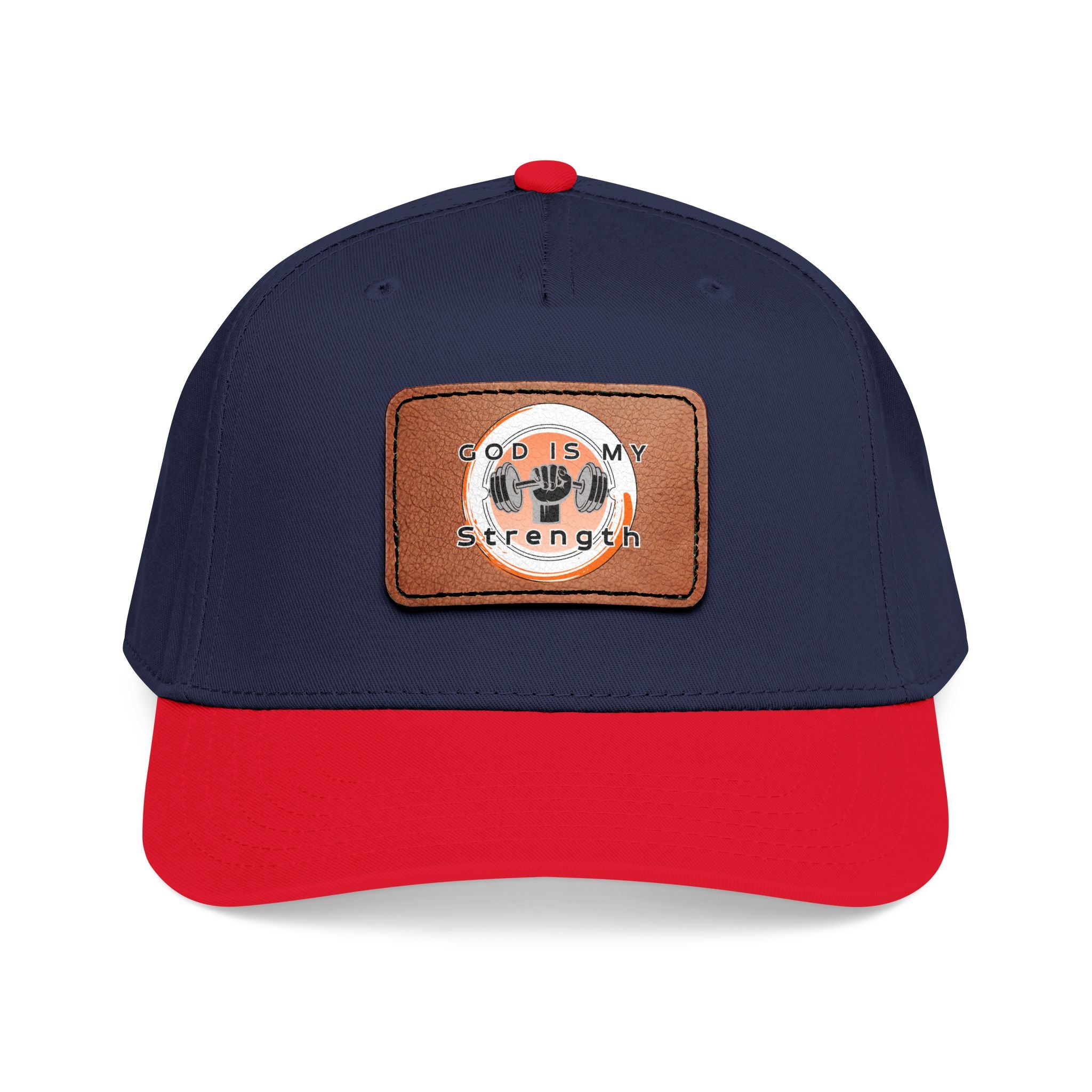 "God Is My Strength" Leather Patch Baseball Cap