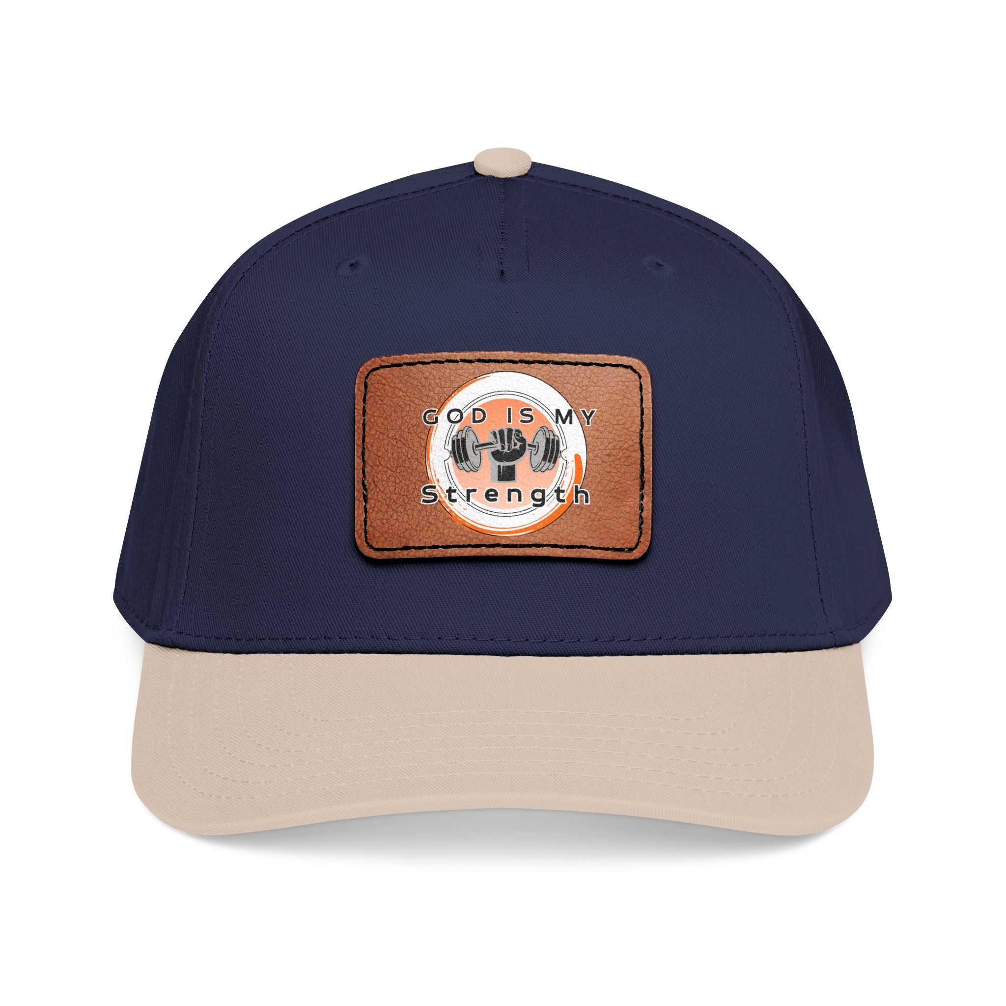"God Is My Strength" Leather Patch Baseball Cap