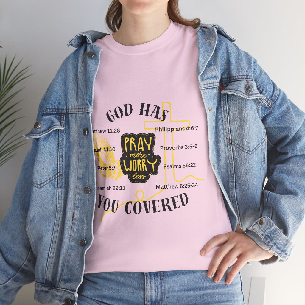 “Pray More, Worry Less” — T-Shirt