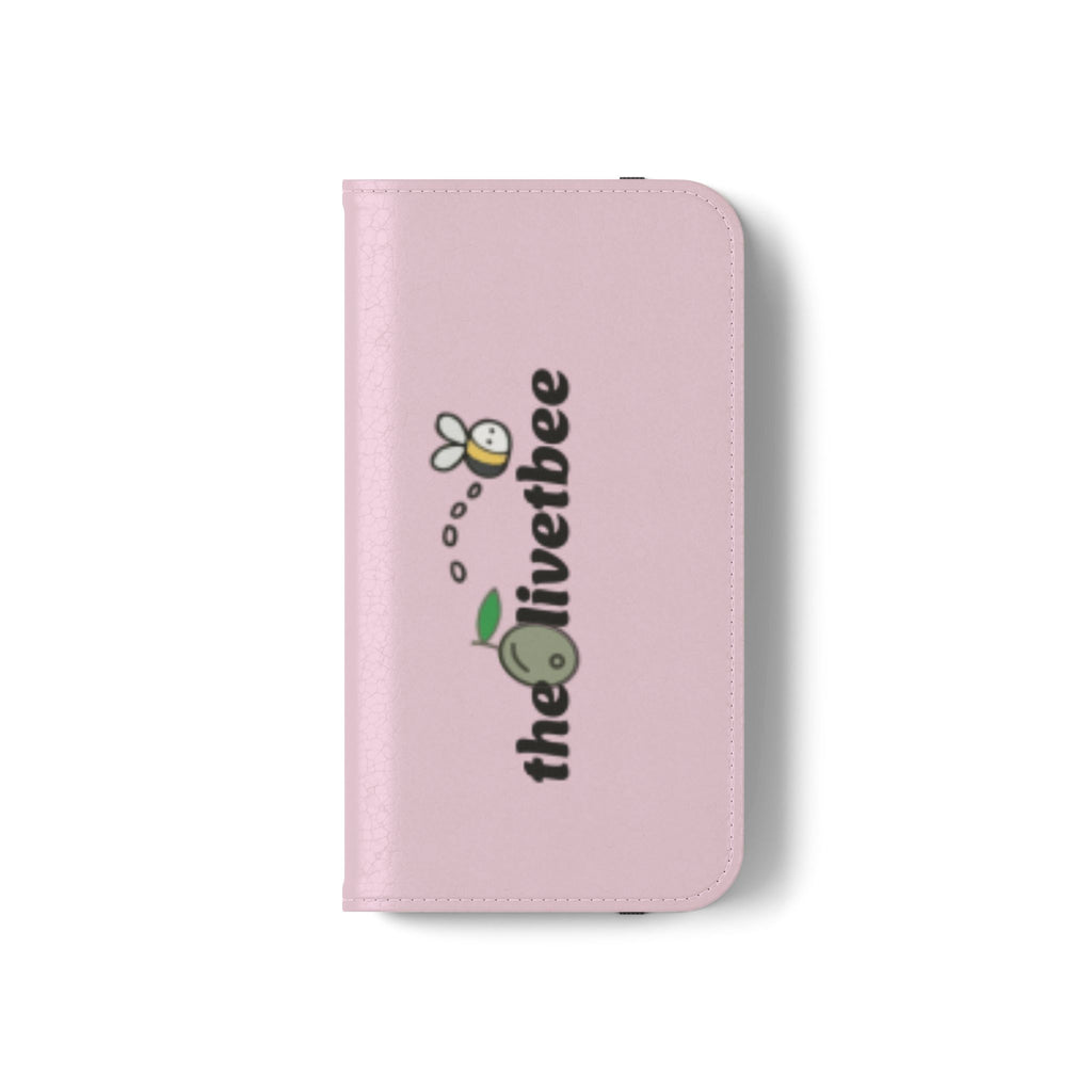 Pink Bee Logo Flip Phone Case — theOlivetbee Wallet Cover