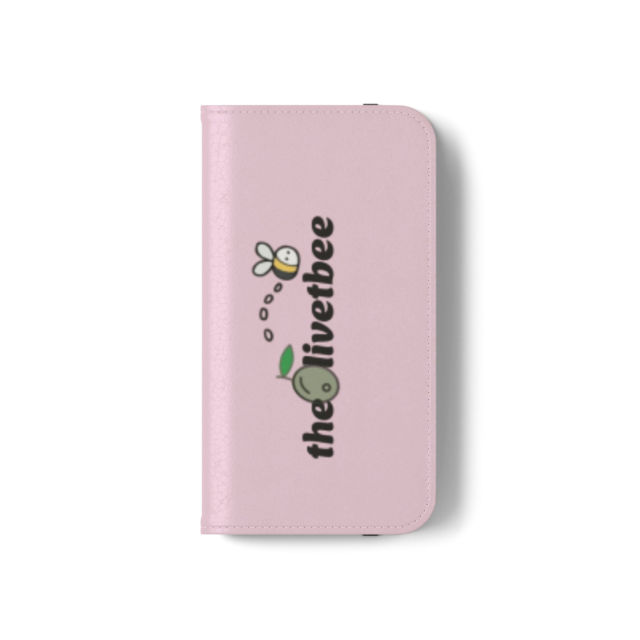 Pink Bee Logo Flip Phone Case — theOlivetbee Wallet Cover