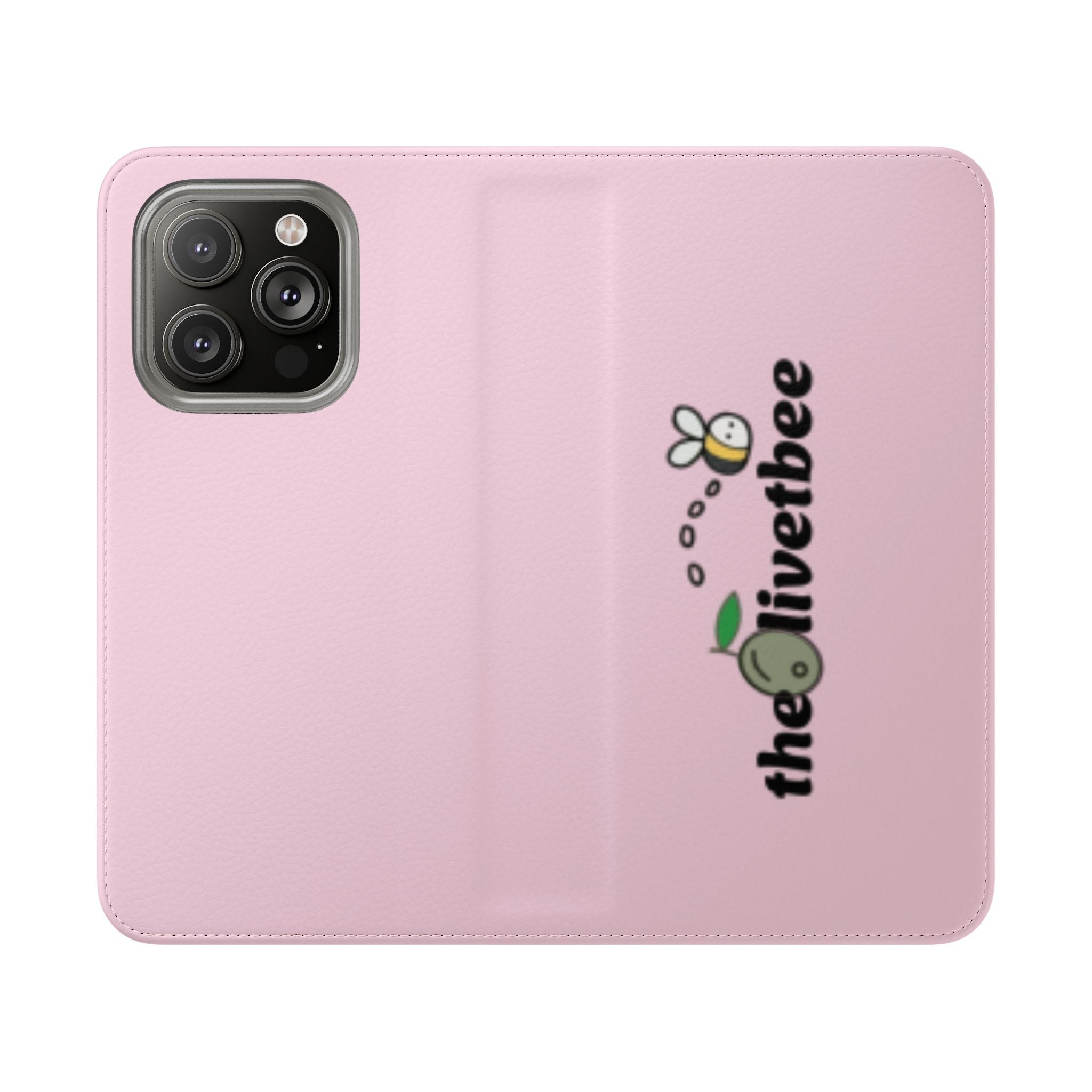 Pink Bee Logo Flip Phone Case — theOlivetbee Wallet Cover