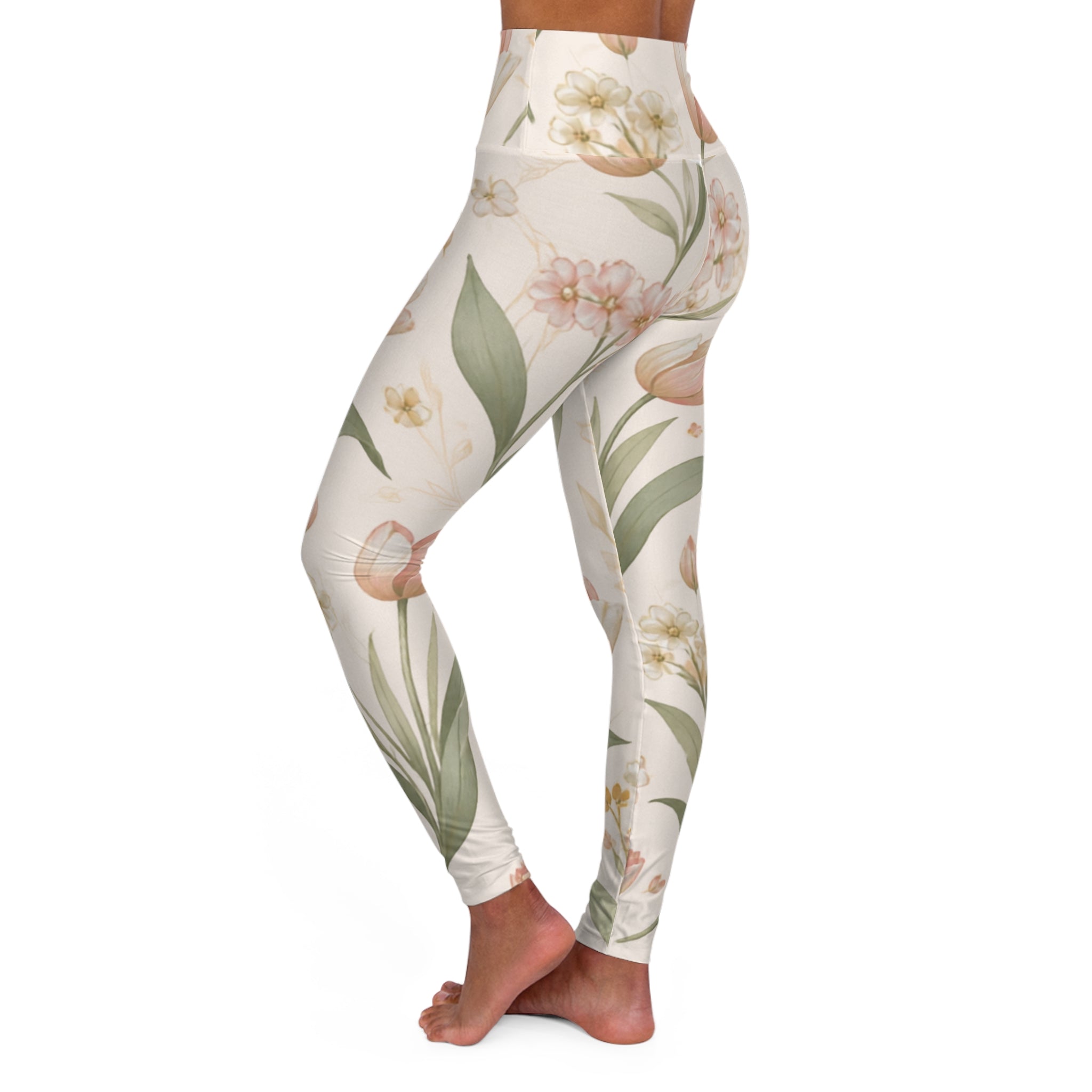 Pastel Tulip  – High-Waist Yoga Leggings