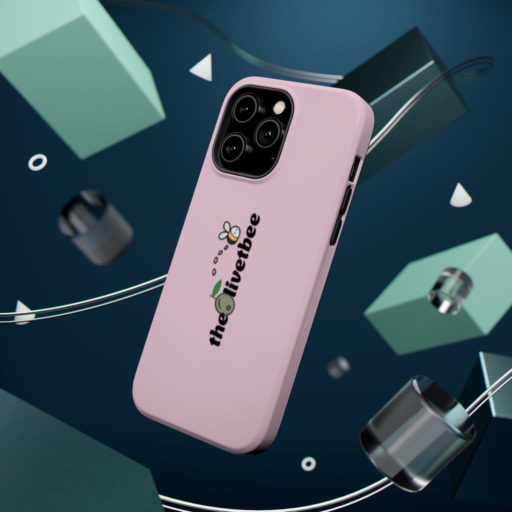 Pink Magnetic Impact-Resistant Phone Case — 'theolivetbee' , Shockproof MagSafe-Compatible Protection
