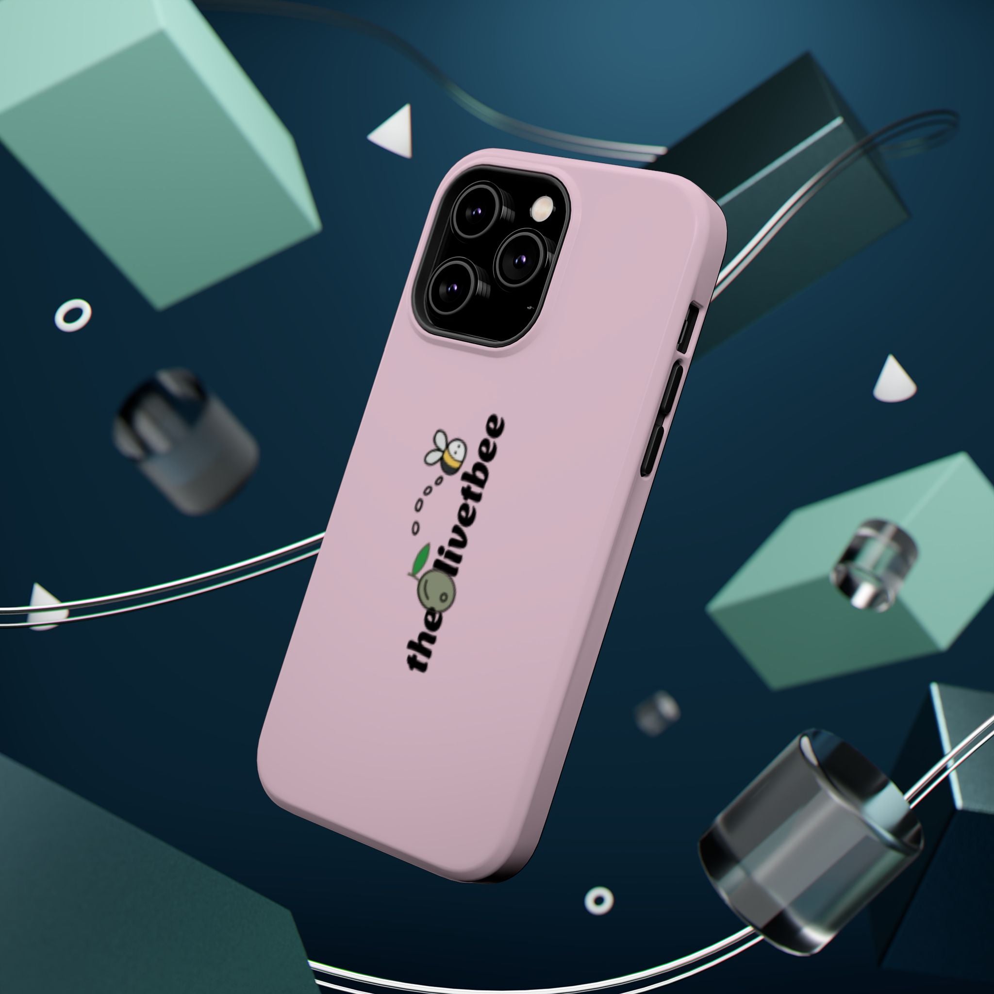 Pink Magnetic Impact-Resistant Phone Case — 'theolivetbee' , Shockproof MagSafe-Compatible Protection