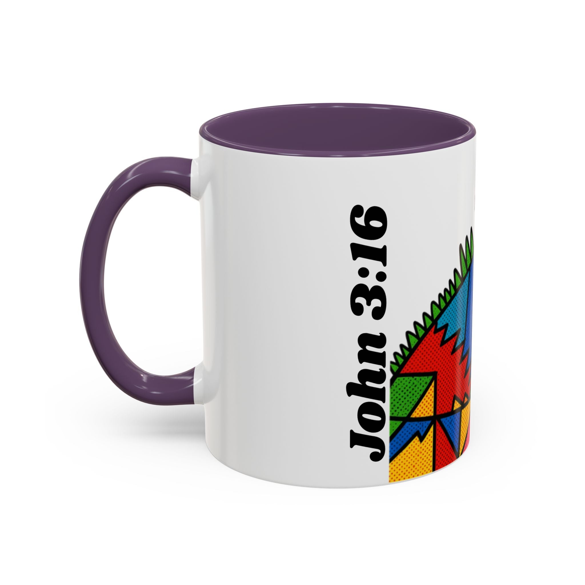Colorful Christian Cross Accent Coffee Mug — Vibrant Faith Art (11/15oz)