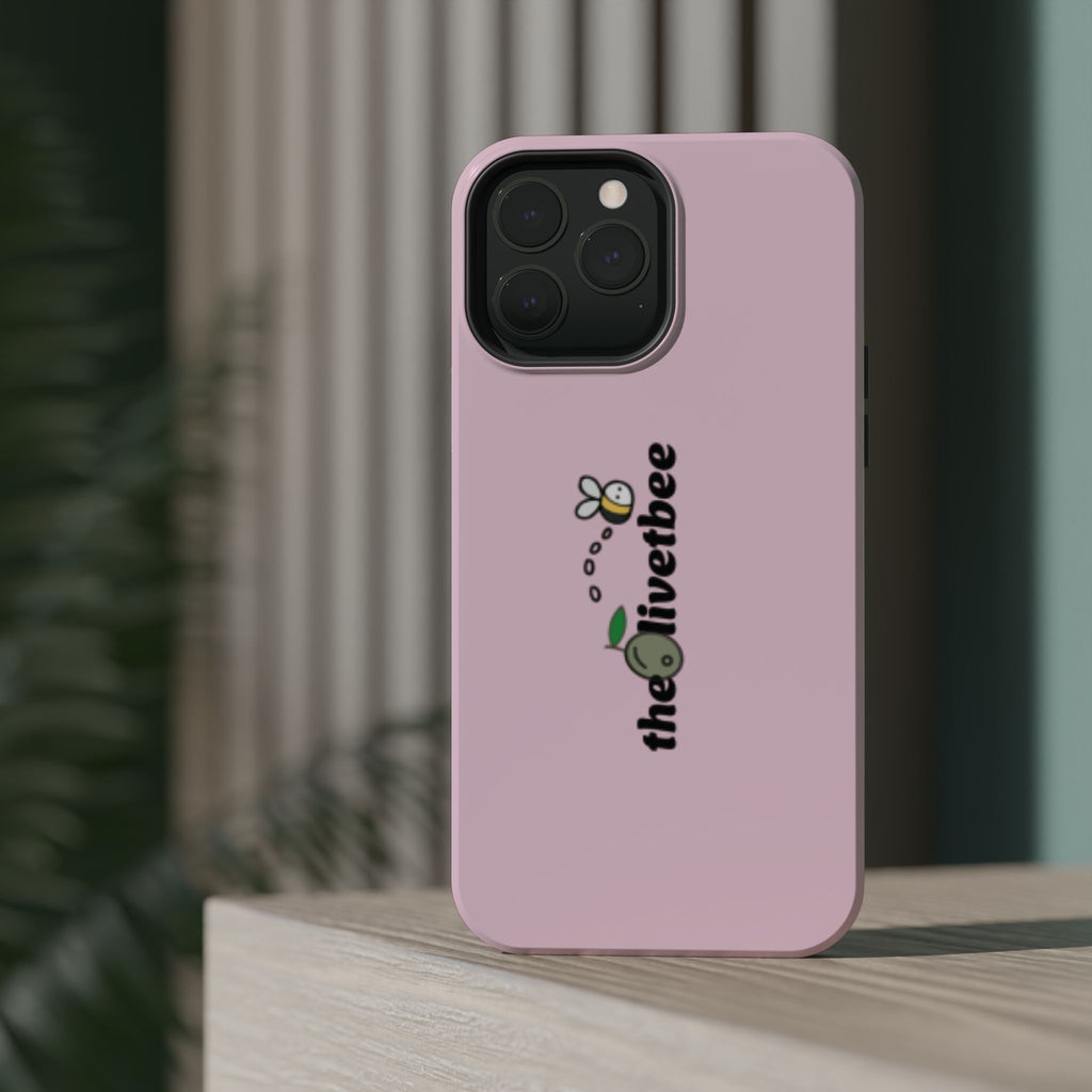 Pink Magnetic Impact-Resistant Phone Case — 'theolivetbee' , Shockproof MagSafe-Compatible Protection