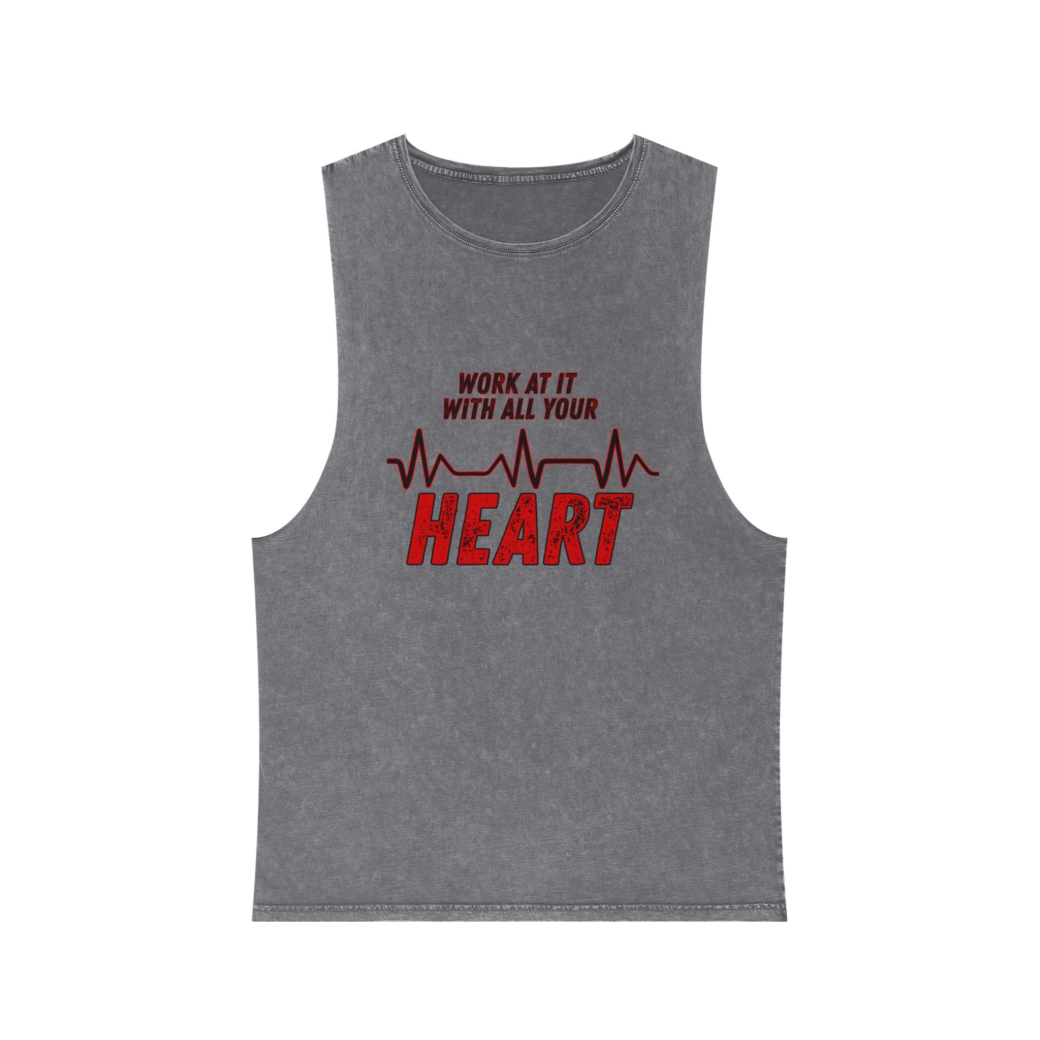 Colossians 3:23: "Work At It With All Your Heart"  — Stonewash Tank Top